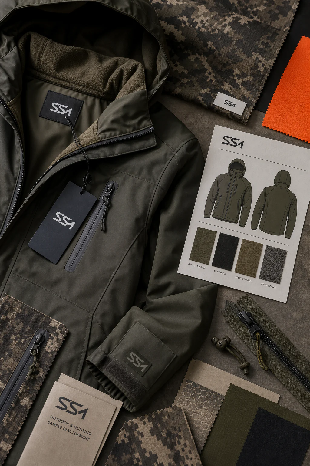 Hunting Wear private label apparel manufacturing sample by Sialkot Sample Masters