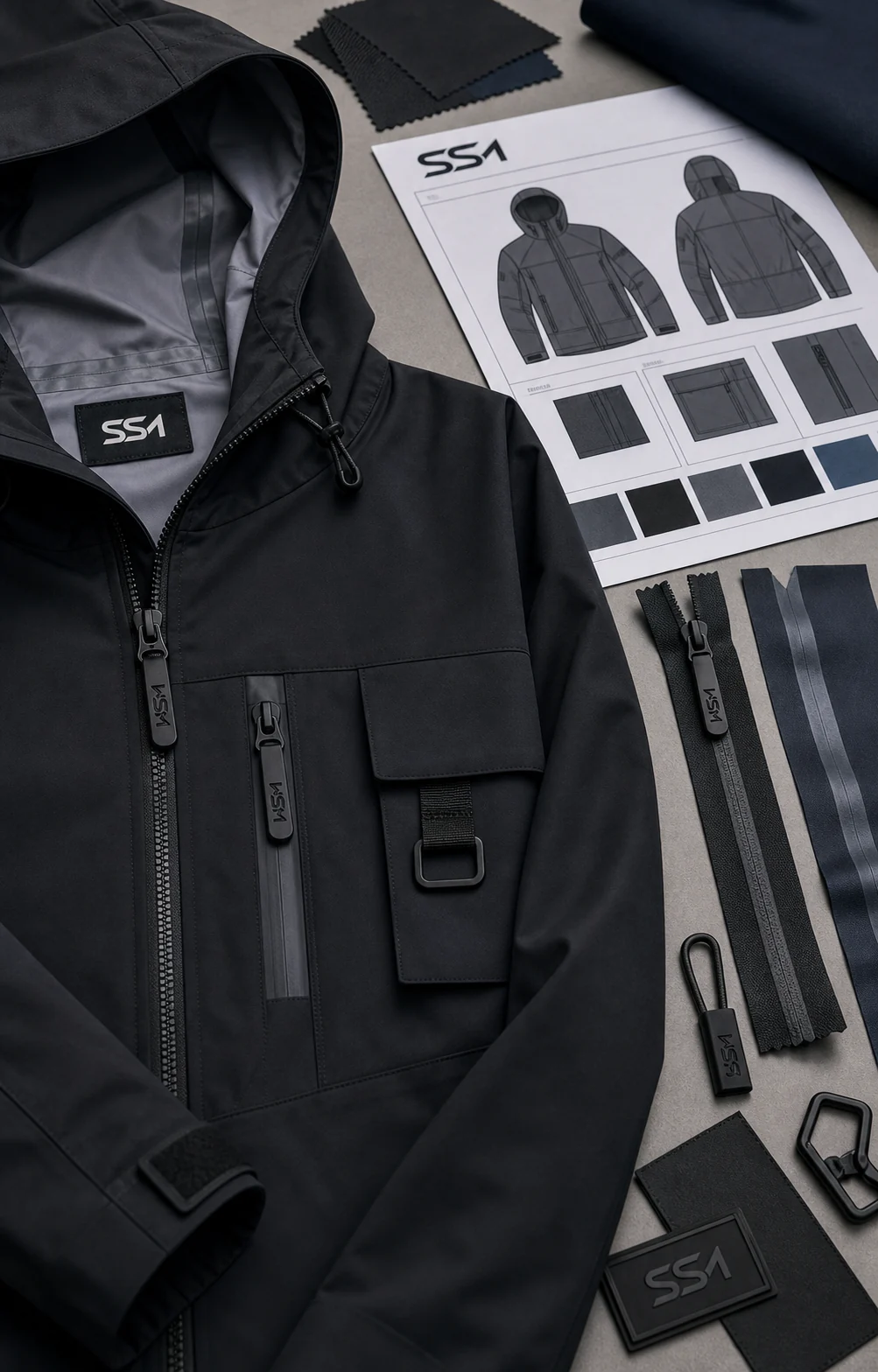Tech Wear private label apparel manufacturing sample by Sialkot Sample Masters