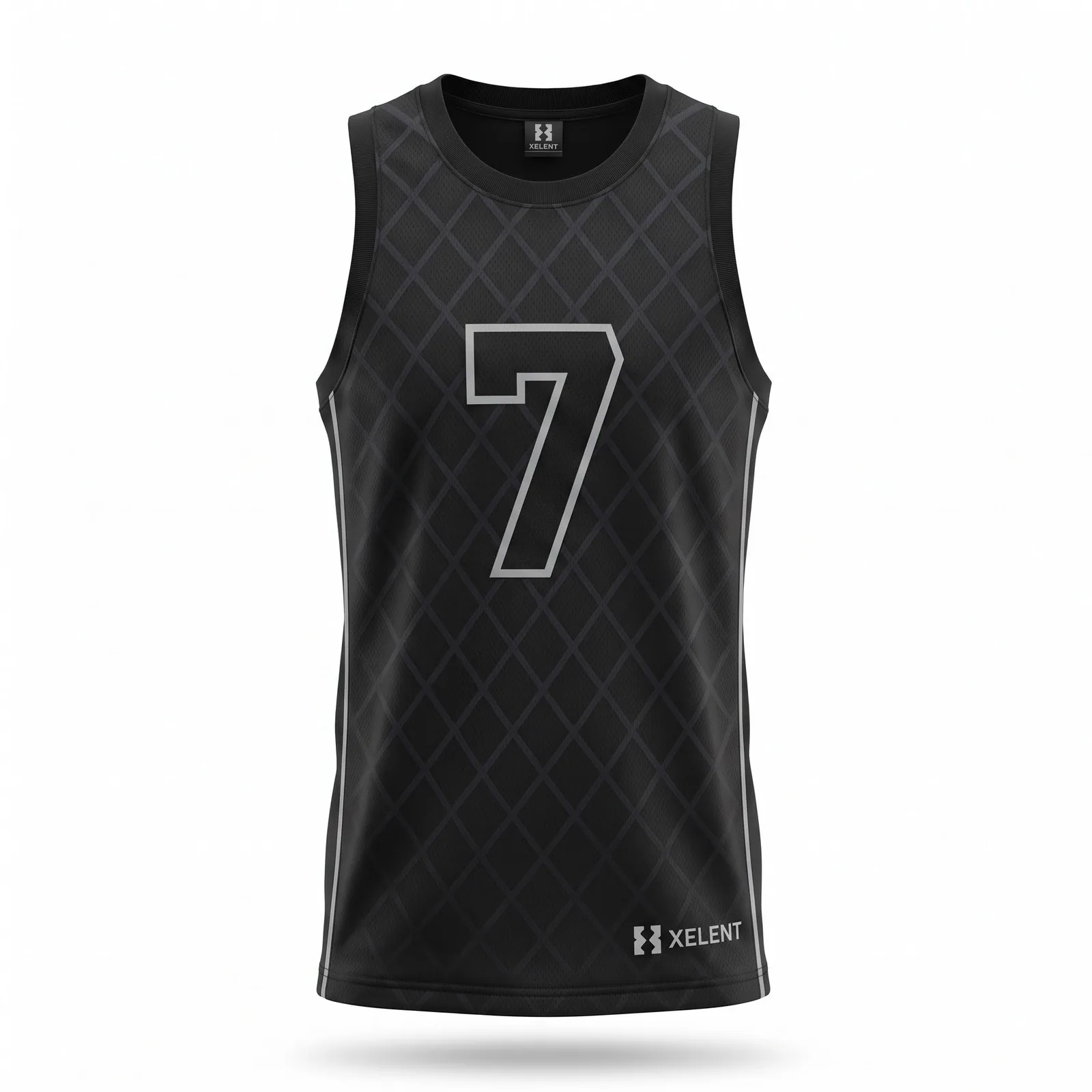 Custom Sublimated Basketball Jersey Dark Mode Tonal Black Fan Swingman Style Tank OEM — front view