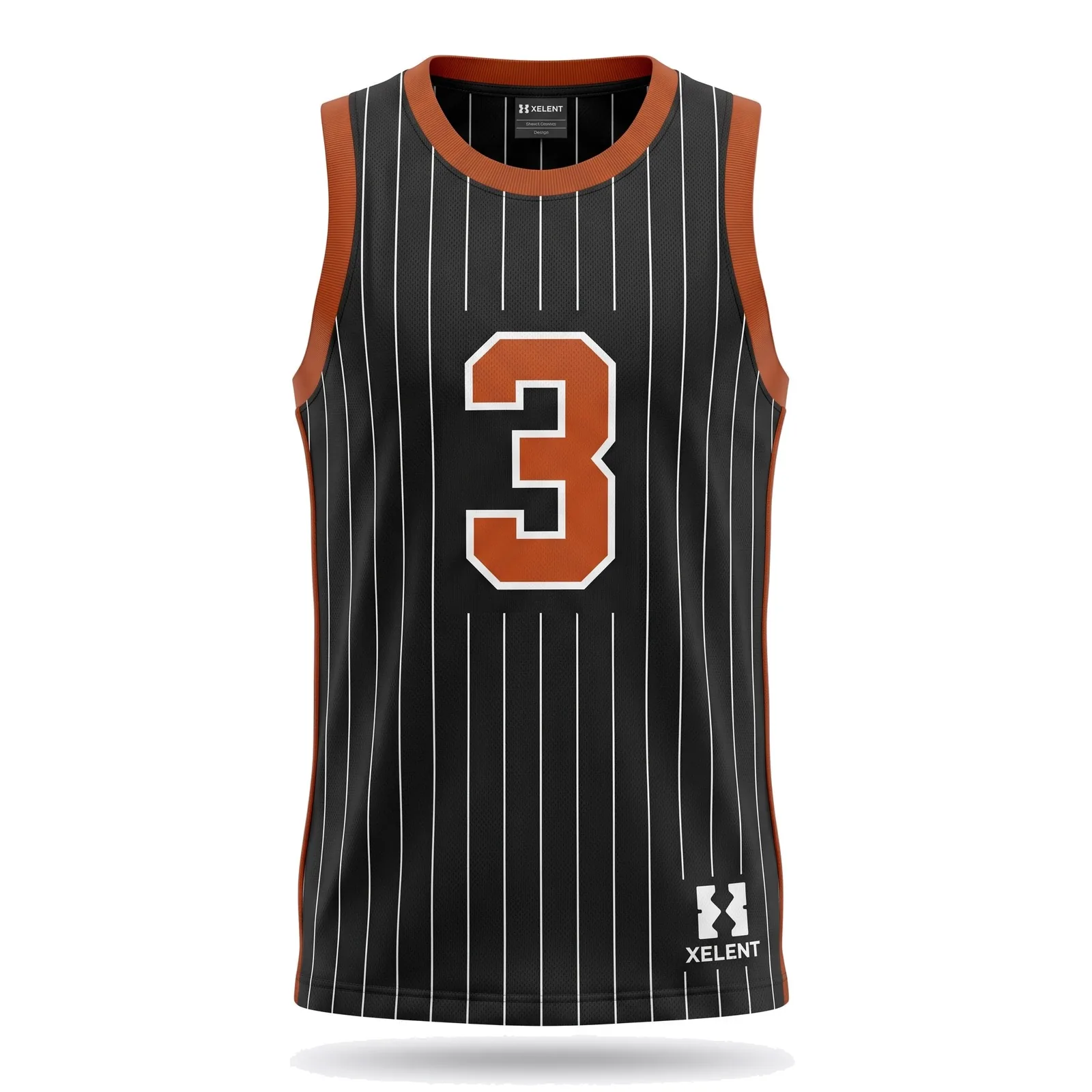 Custom Sublimated Basketball Jersey Pinstripe Fan Swingman Style Tank OEM Wholesale — front view