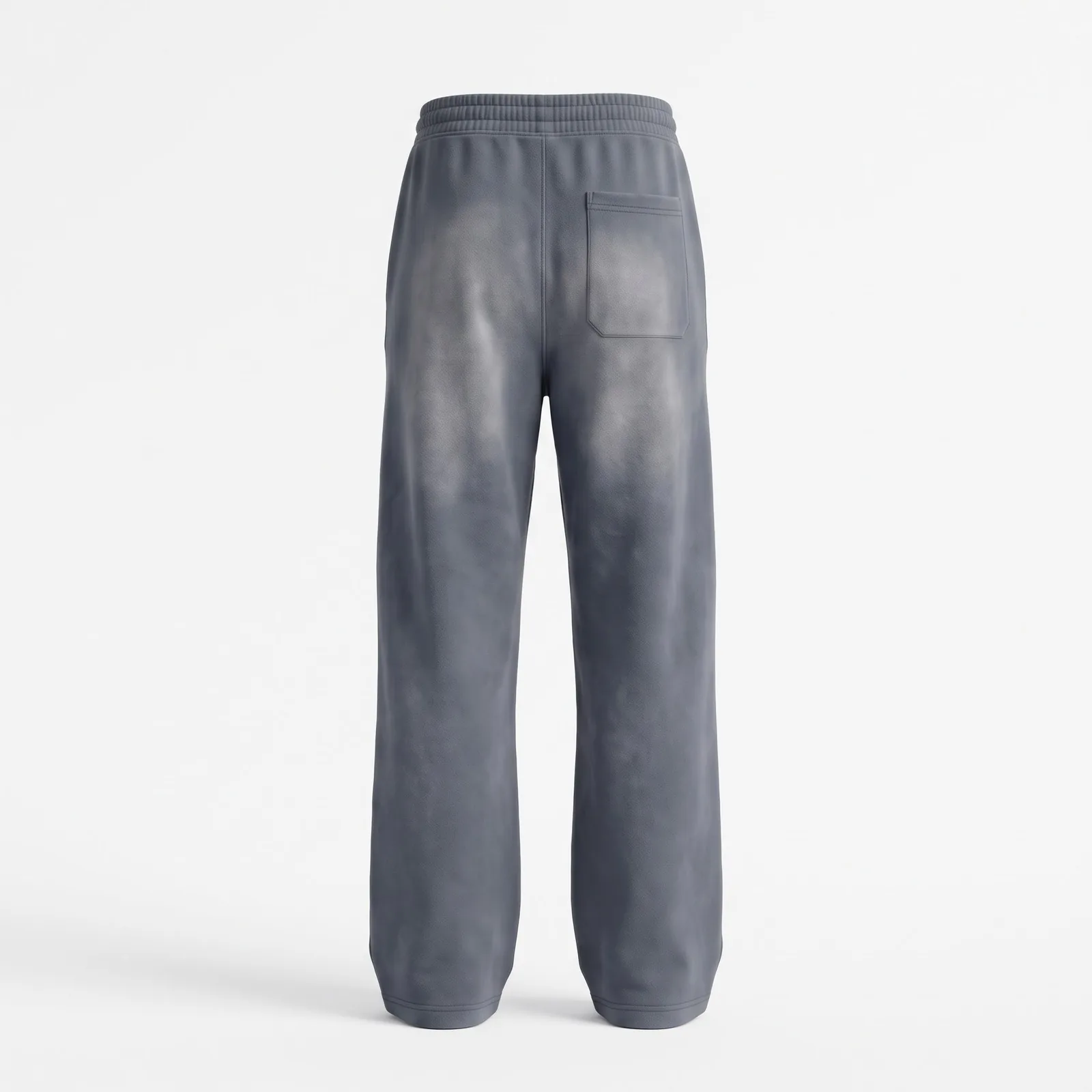 Custom Wide Leg Sweatpants 400 GSM Sun Faded Heavyweight Fleece Stacked Gym Sweatpants OEM Wholesale — back view