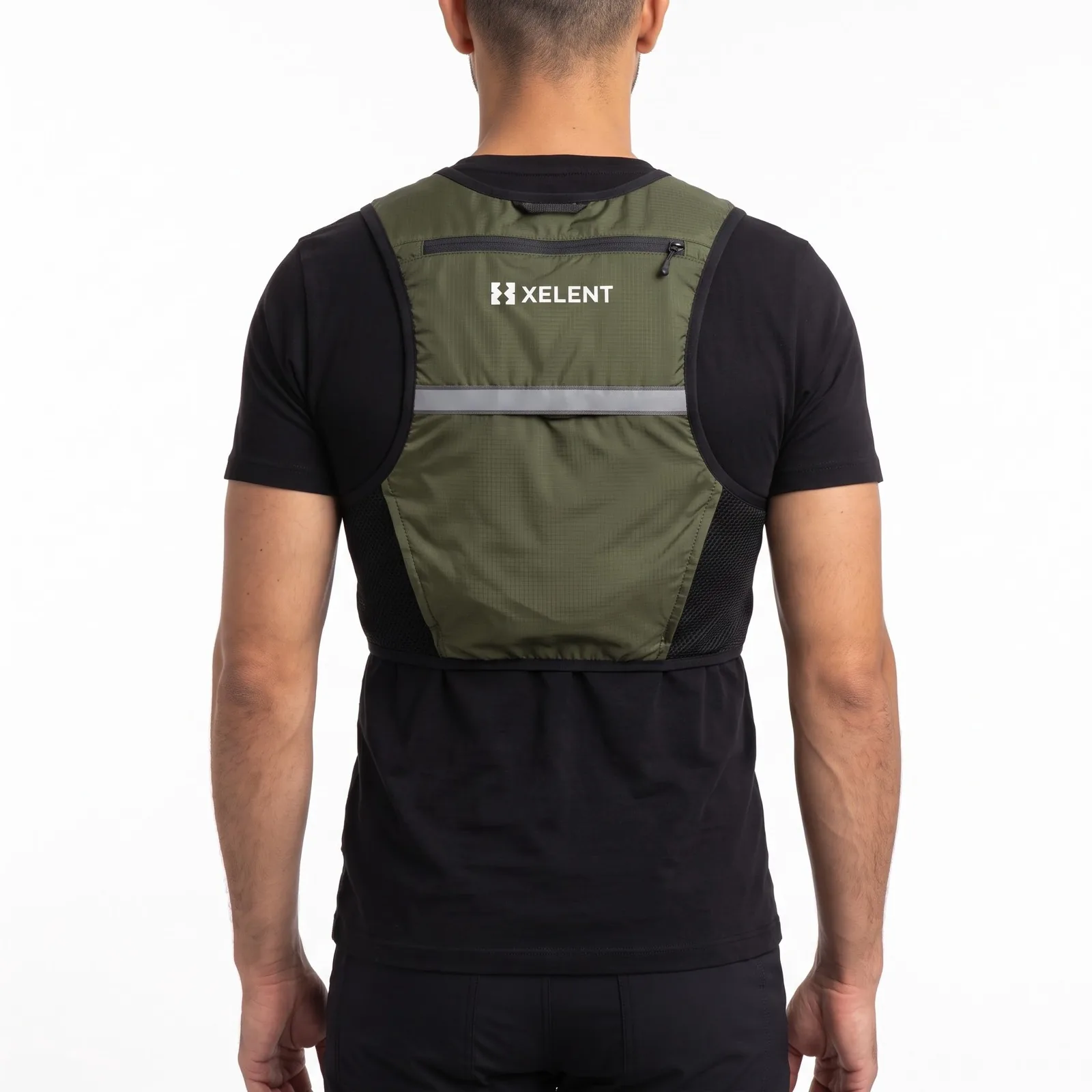 Soft-Flask Race Running Vest Mesh Zip Pockets Reflective Custom Logo OEM Wholesale — back view