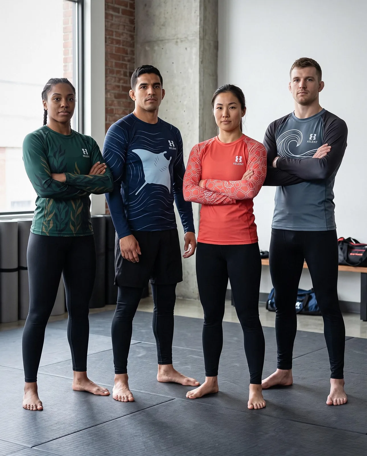 Ocean BJJ Rashguard Collection, Sublimated Custom BJJ Rash Guard, Wholesale OEM MMA Compression Shirt — back view