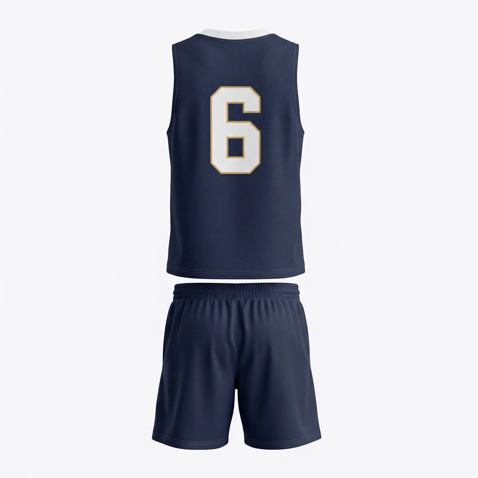 Custom Basketball Uniform Set Youth Reversible Kids Double-Sided Jersey and Shorts OEM — back view