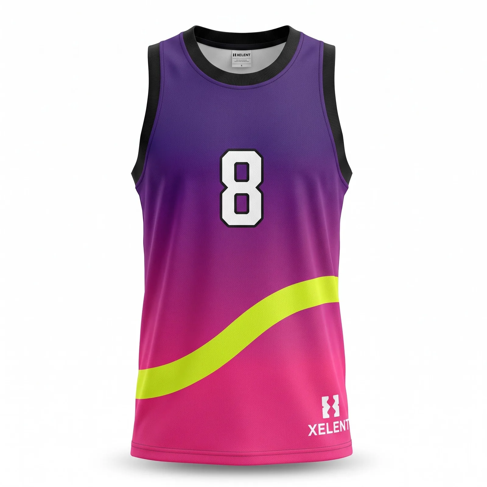 Custom Sublimated Basketball Jersey Gradient Fade Tank Top Team Wear OEM Wholesale — front view