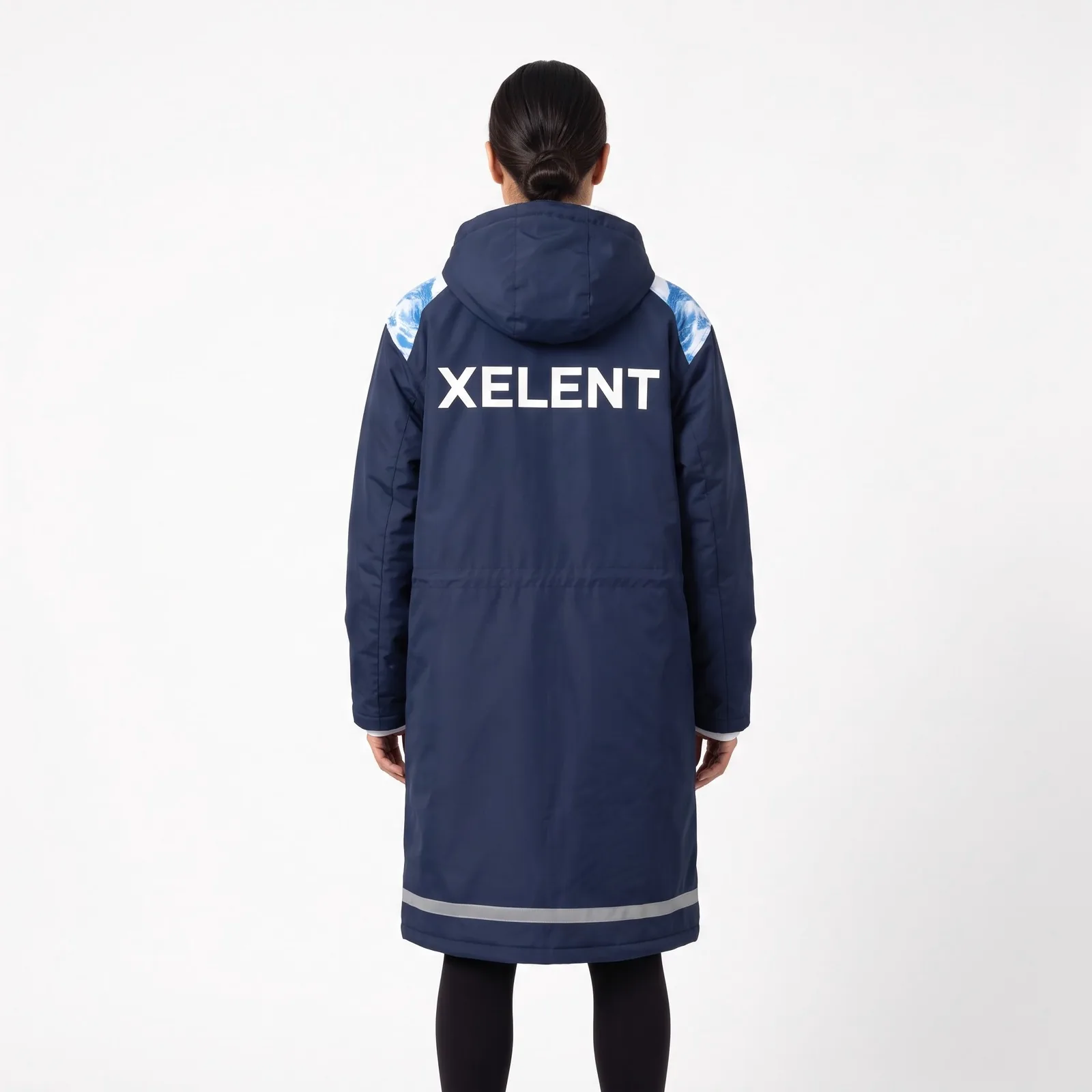 Swim Team Parka Fleece Sublimated Zip Hooded Custom Logo OEM Wholesale — back view