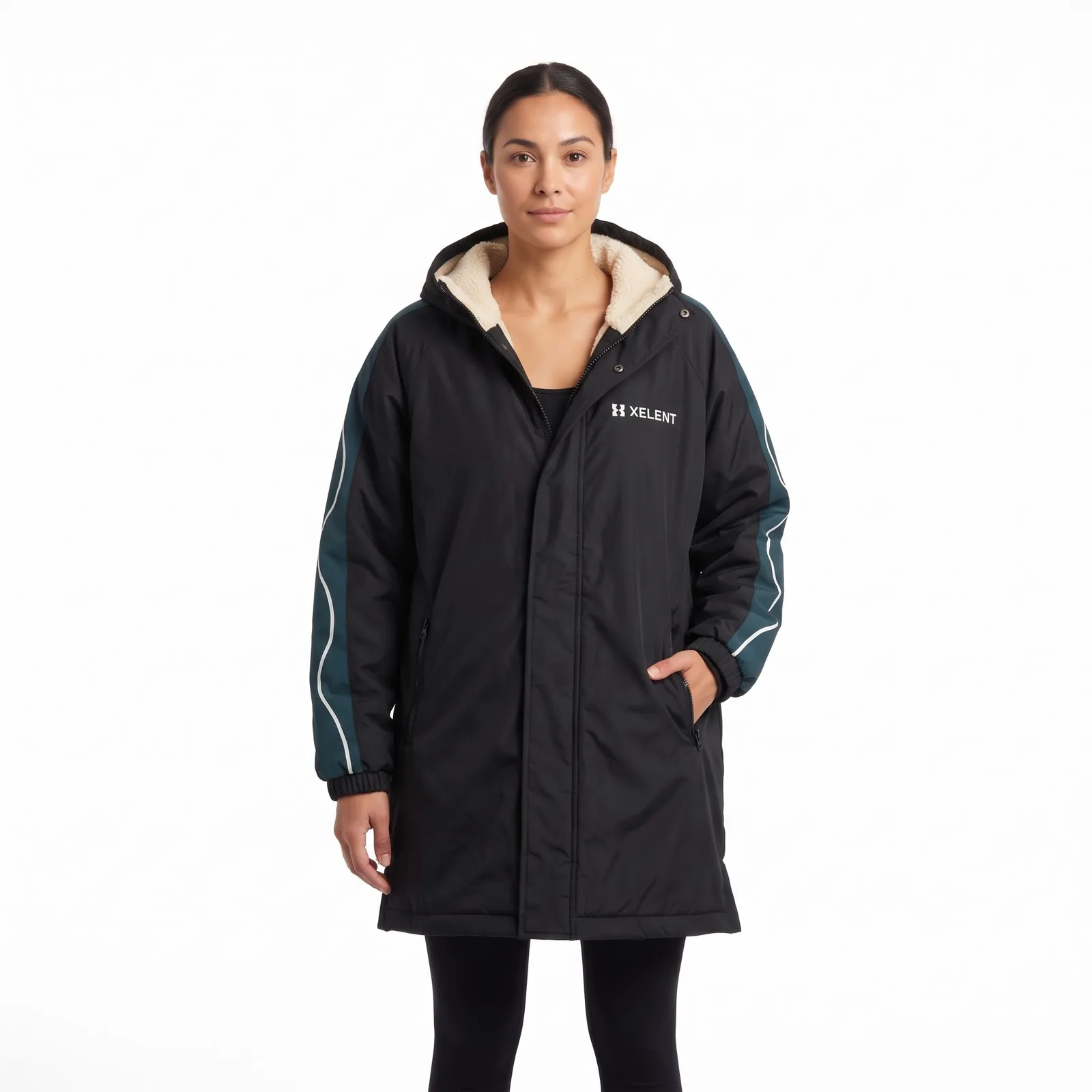 Swim Deck Parka Fleece Sublimated Zip Hooded Custom Logo OEM Wholesale — front view