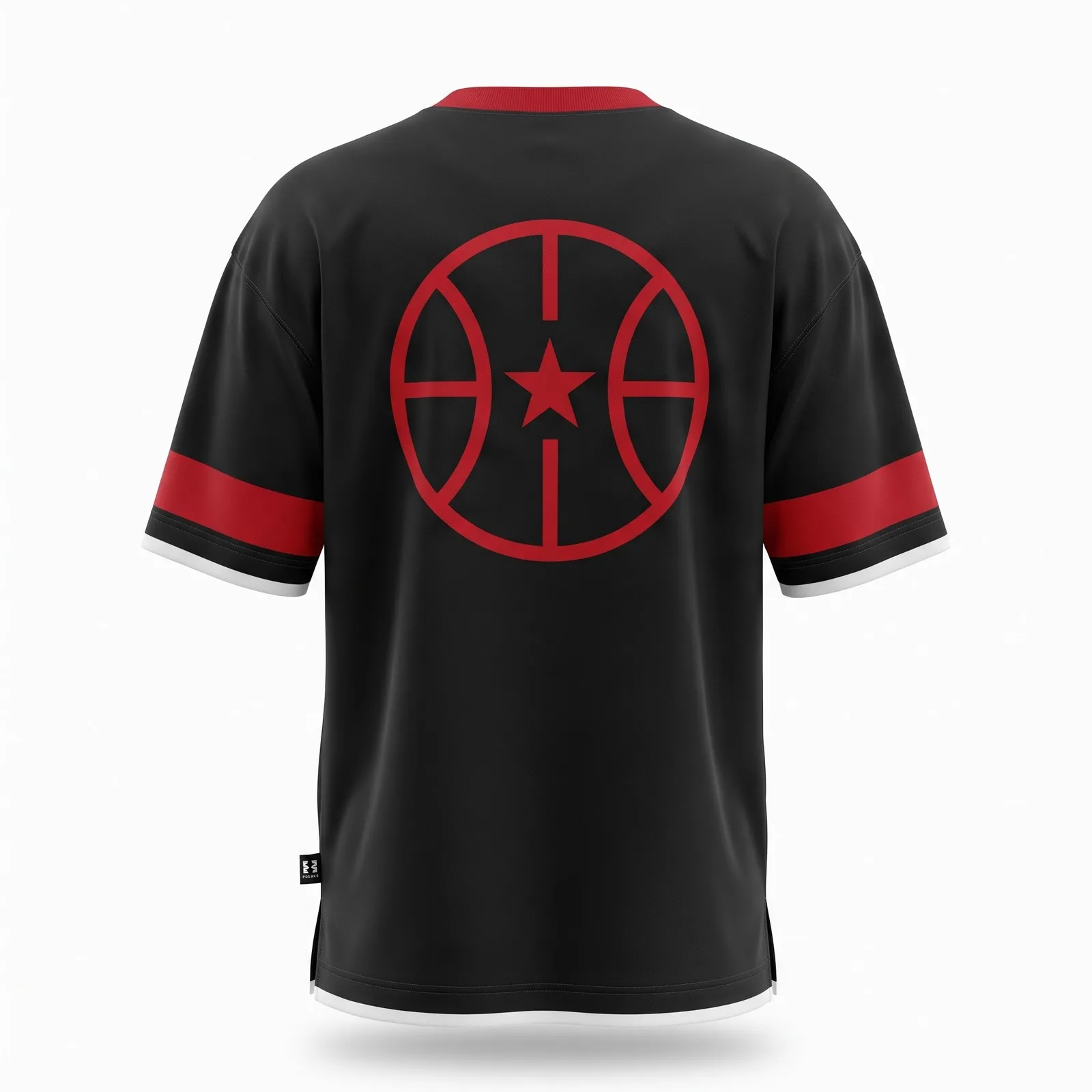 Custom Shooting Shirt Polyester Basketball Warm Up Tee Sleeve Band Heat Transfer Emblem OEM Wholesale — back view