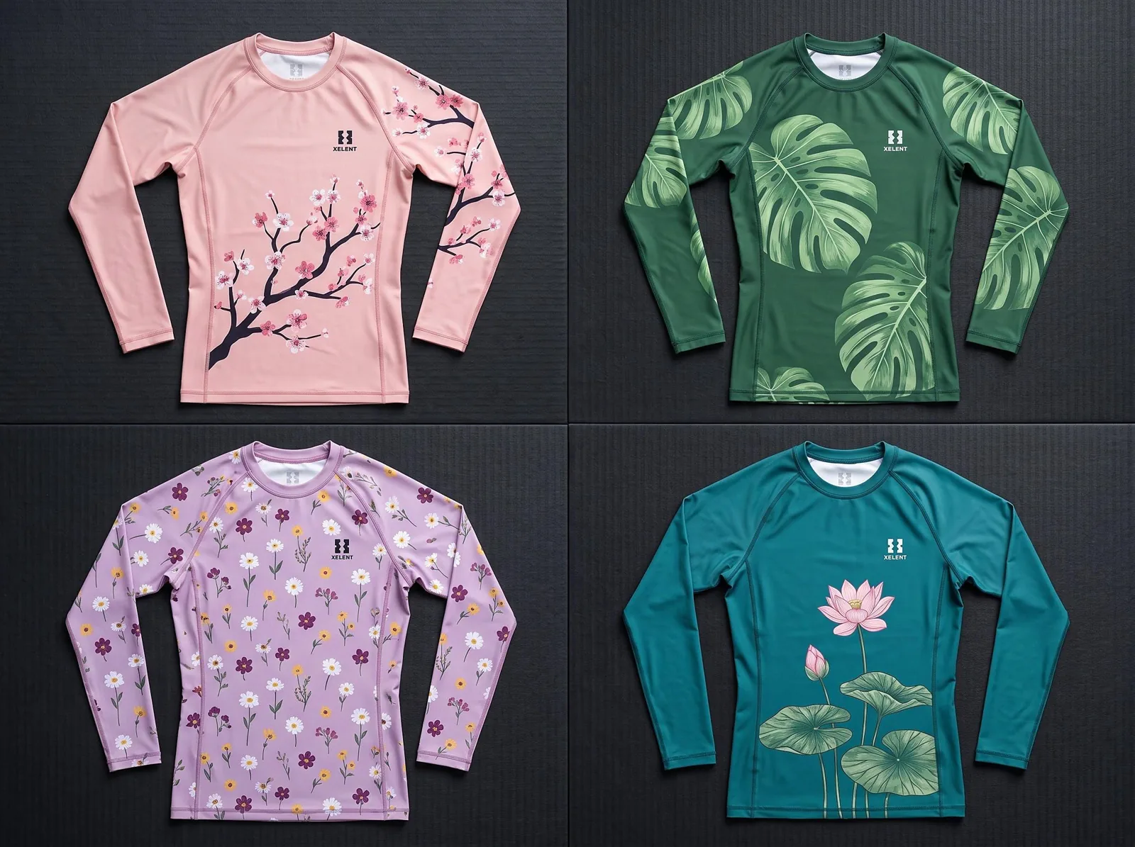 Womens BJJ Rashguard Collection, Sublimated Custom BJJ Rash Guard, Wholesale OEM MMA Compression Shirt — front view