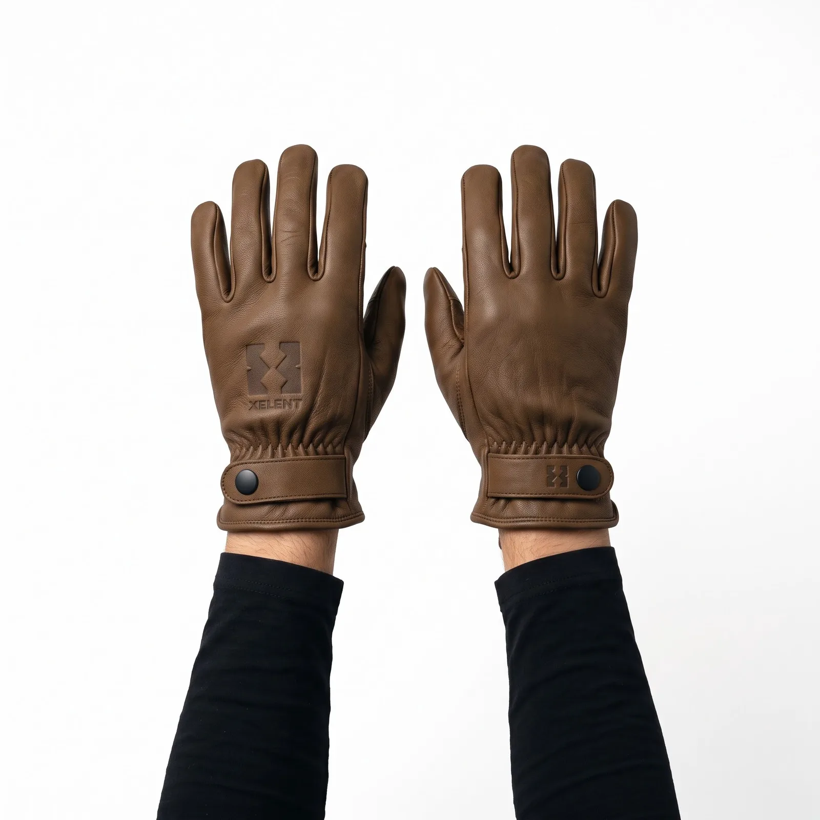 Deerskin Shooting Gloves with Fold-Back Trigger Finger Deerskin Leather Custom Logo OEM Wholesale — front view