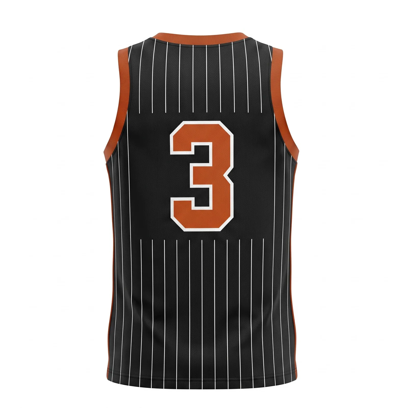 Custom Sublimated Basketball Jersey Pinstripe Fan Swingman Style Tank OEM Wholesale — back view