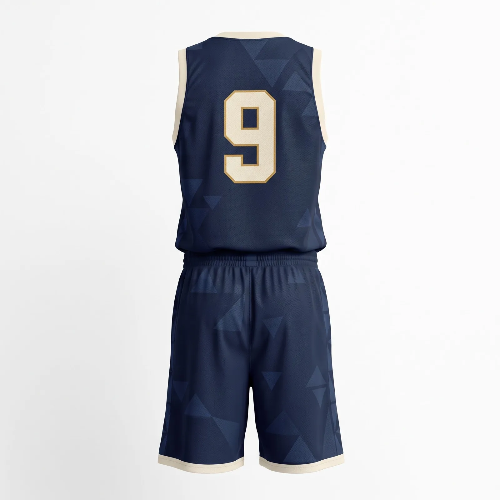 Custom Basketball Uniform Set Tonal Geometric Sublimated Team Kit OEM Wholesale — back view