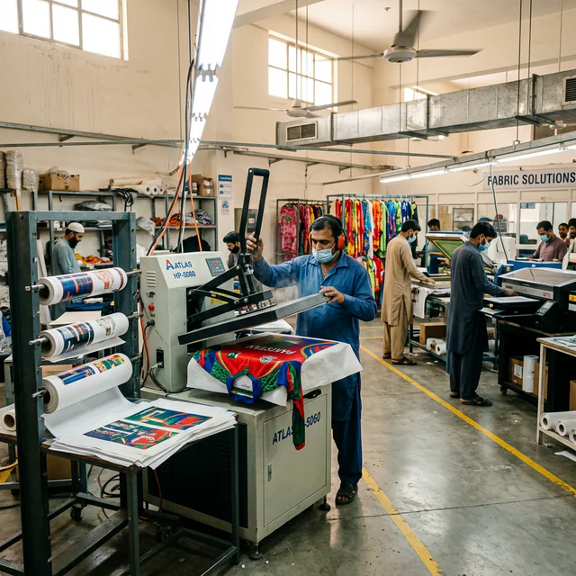 Industrial Textile Printing & Sublimation Hub - Sialkot Sample Masters Pakistan Factory