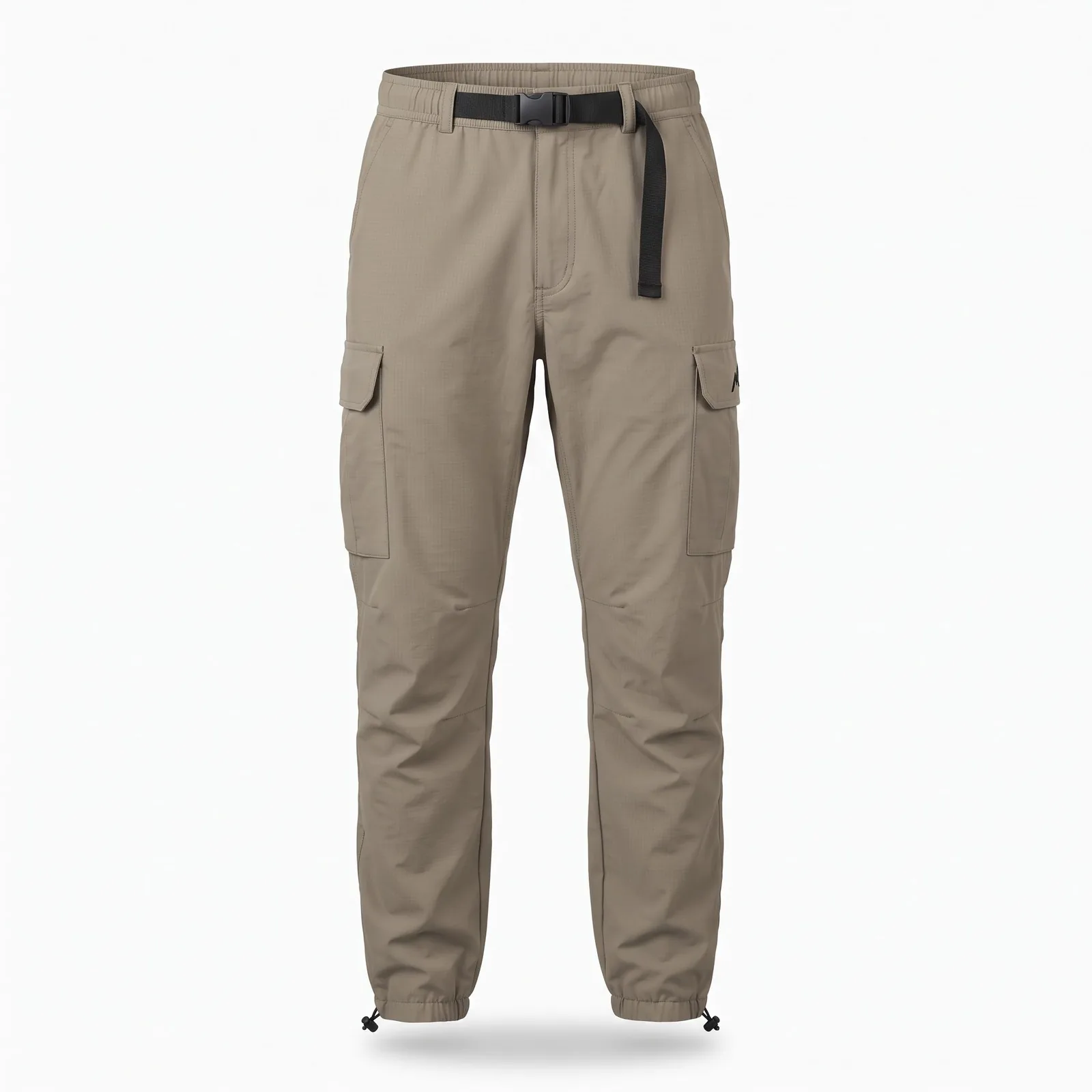 Custom Cargo Pants Nylon Ripstop Cinch Hem Webbing Belt Bellows Pocket Outdoor Streetwear OEM Wholesale — front view