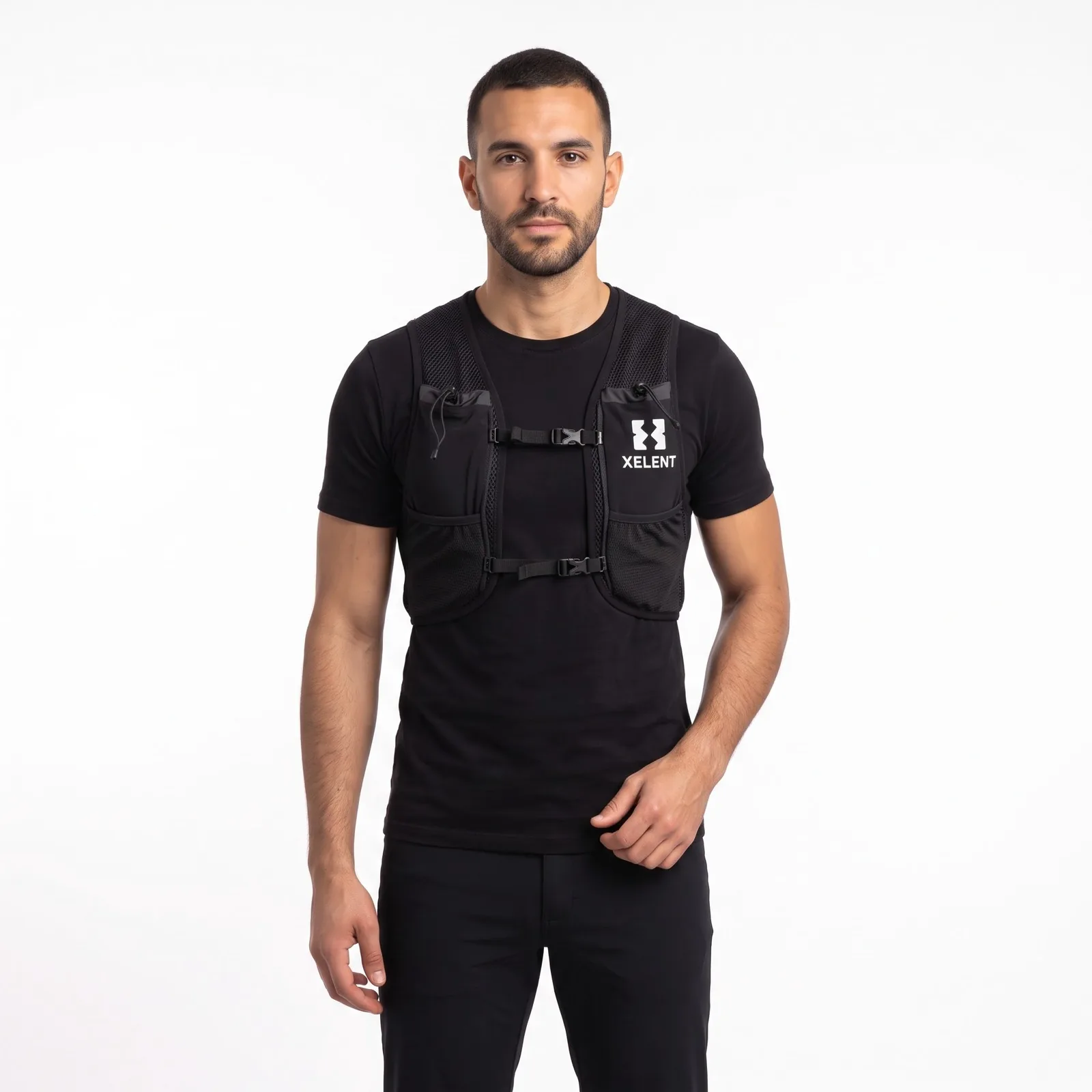 Soft-Flask Race Running Vest Mesh Zip Pockets Reflective Custom Logo OEM Wholesale — front view