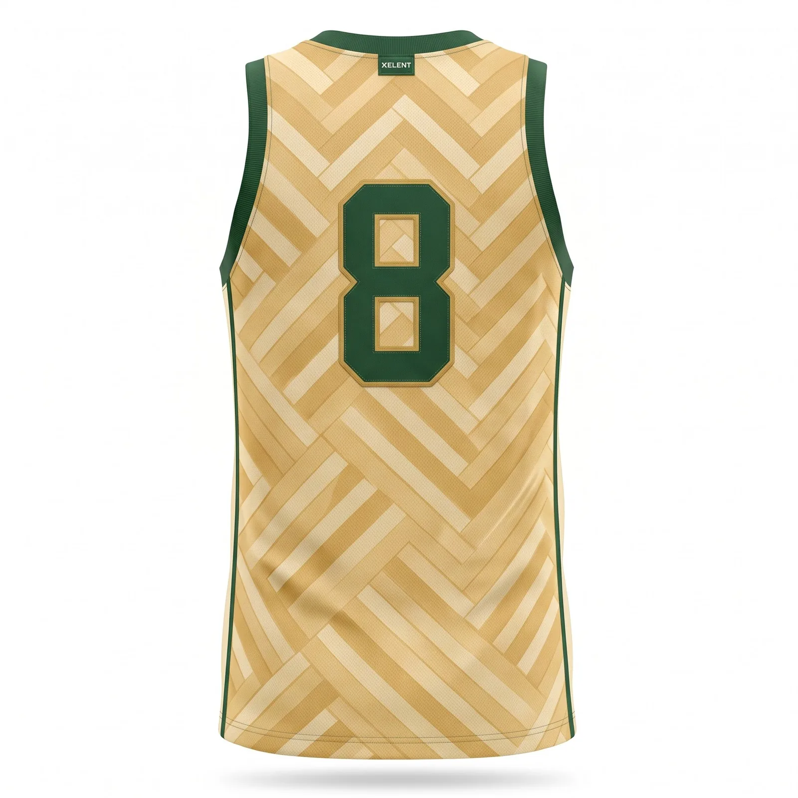 Custom Sublimated Basketball Jersey Parquet Pattern Fan Swingman Style Tank OEM Wholesale — back view
