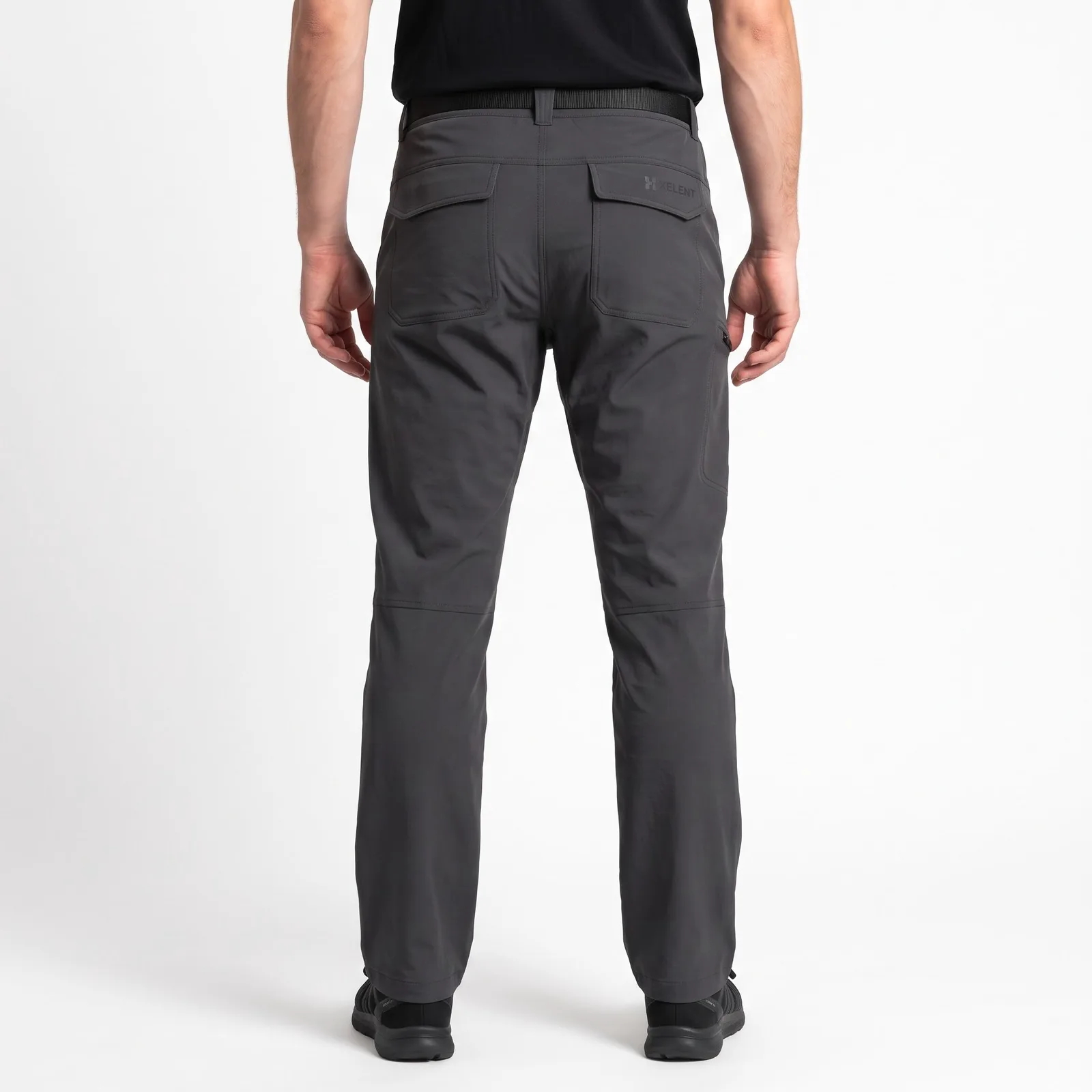 Trekking Pants Nylon Spandex Zip Pockets Stretch Custom Logo OEM Wholesale — back view