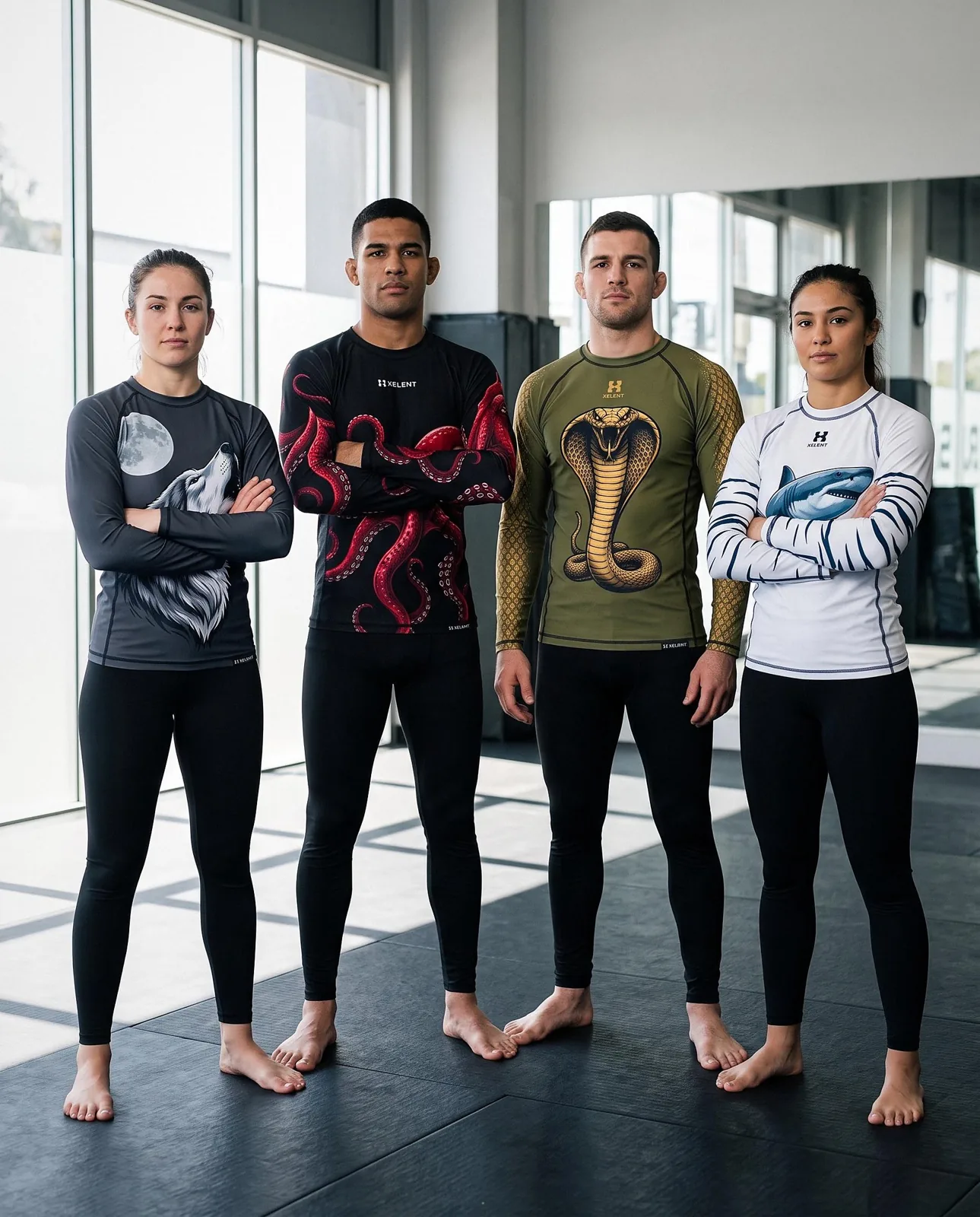 Animal BJJ Rashguard Collection, Sublimated Custom BJJ Rash Guard, Wholesale OEM MMA Compression Shirt — back view