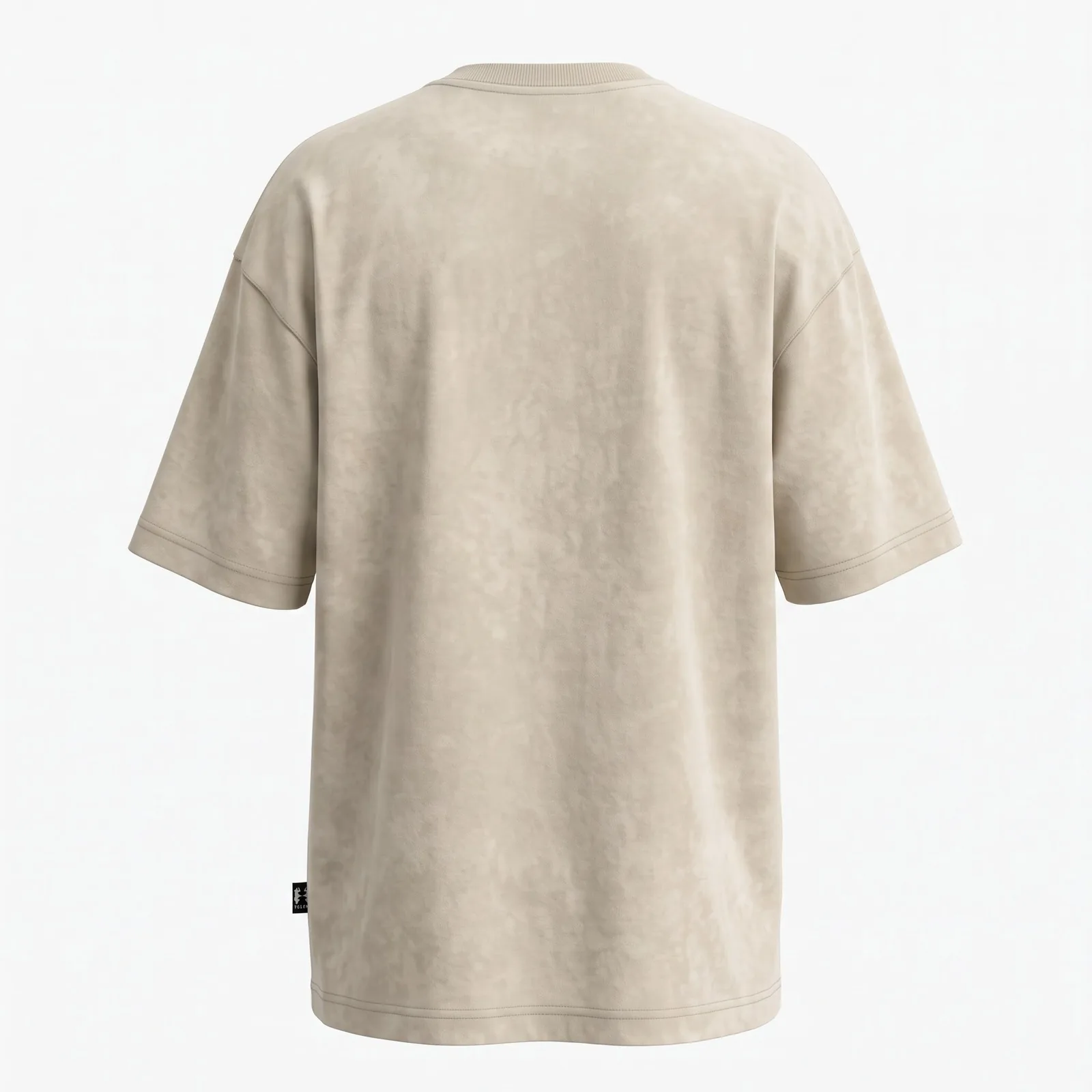 Custom Oversized Boxy T Shirt 280 GSM Mineral Wash Chenille Crest Heavyweight Cotton Tee Streetwear OEM Wholesale — back view
