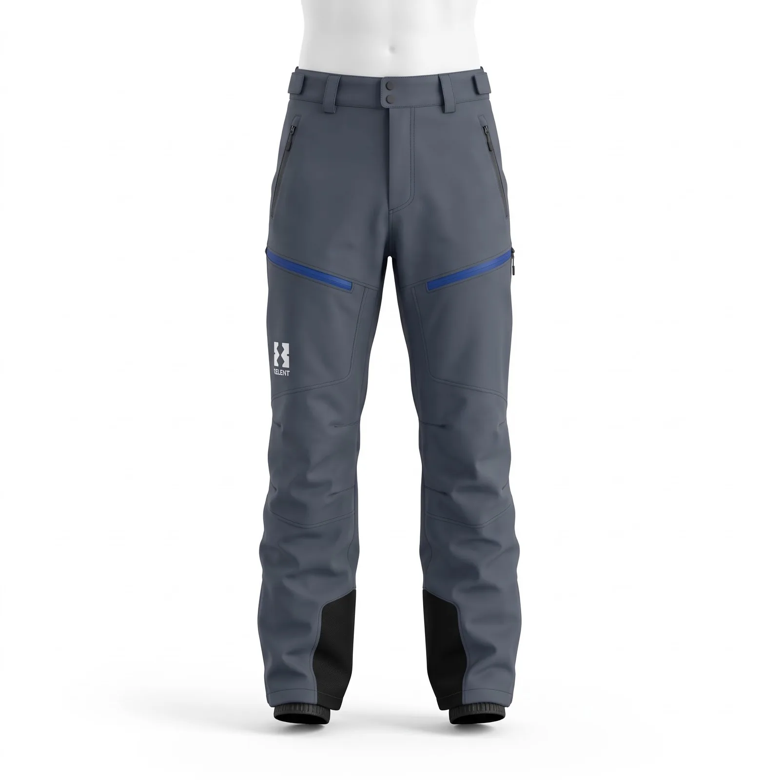 Custom Uninsulated Shell Ski Pants With Thigh Vents 2L Pant 150GSM OEM Wholesale — front view