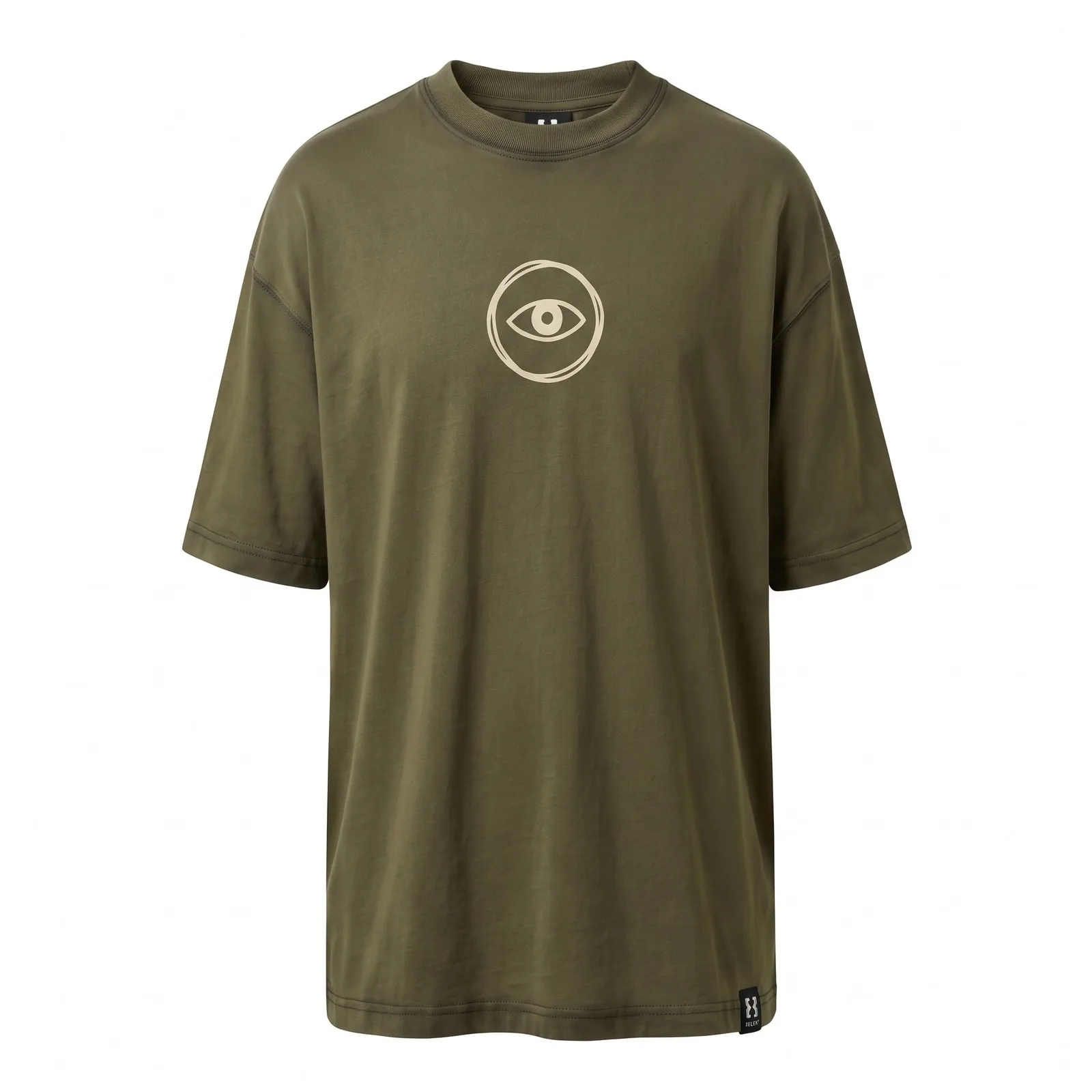 Custom Boxy Tee 300 GSM Pigment Washed Heavyweight Cotton Skate T Shirt Back Print Streetwear OEM Wholesale — front view