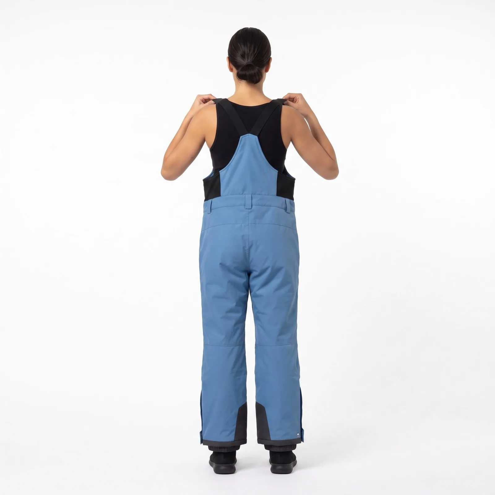Kids' Insulated Snow Bib Pants Laminated Shell Zip Pockets Taped Seams Custom Logo OEM Wholesale — back view