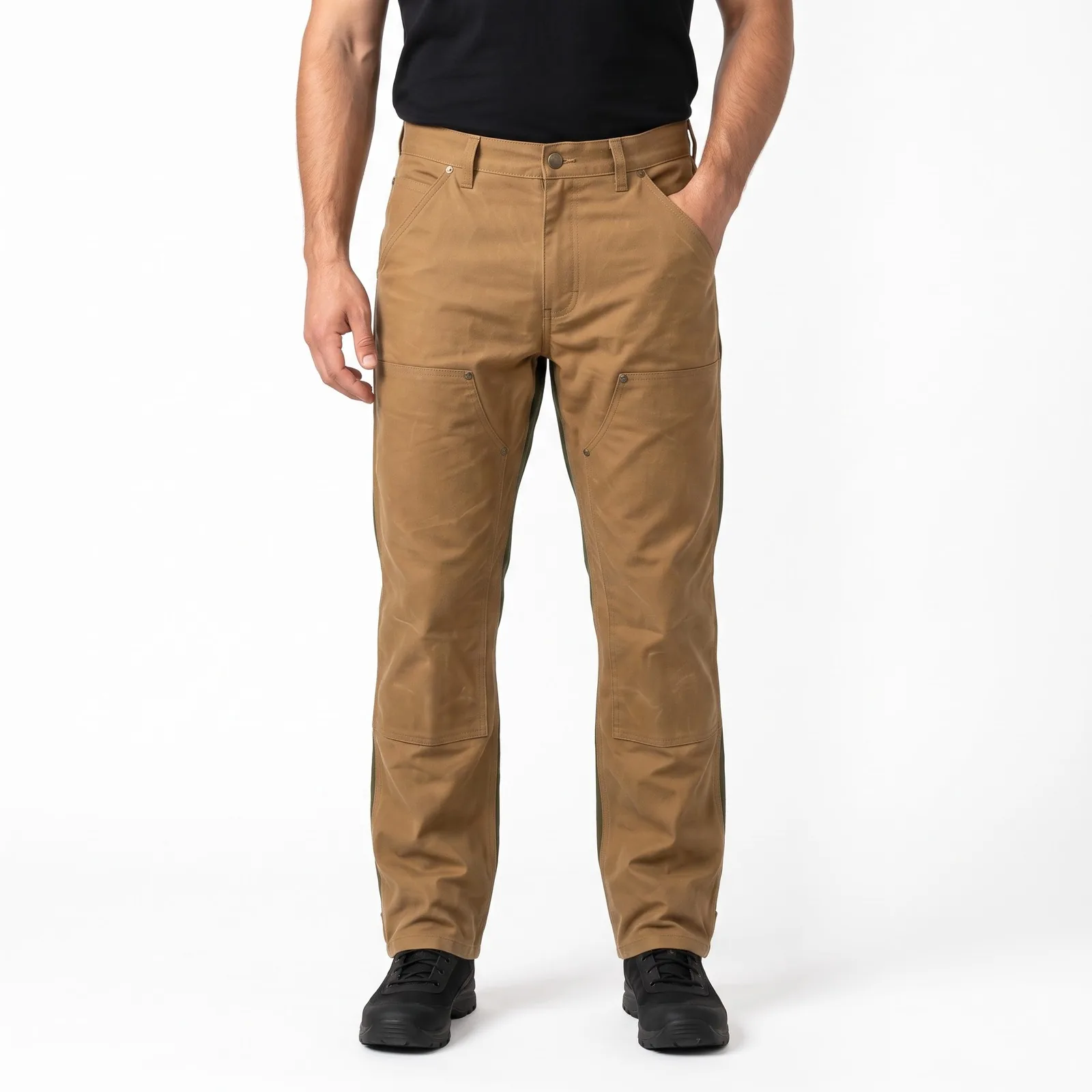Men's Upland Brush Pants Waxed Canvas Zip Pockets Embroidered Custom Logo OEM Wholesale — front view