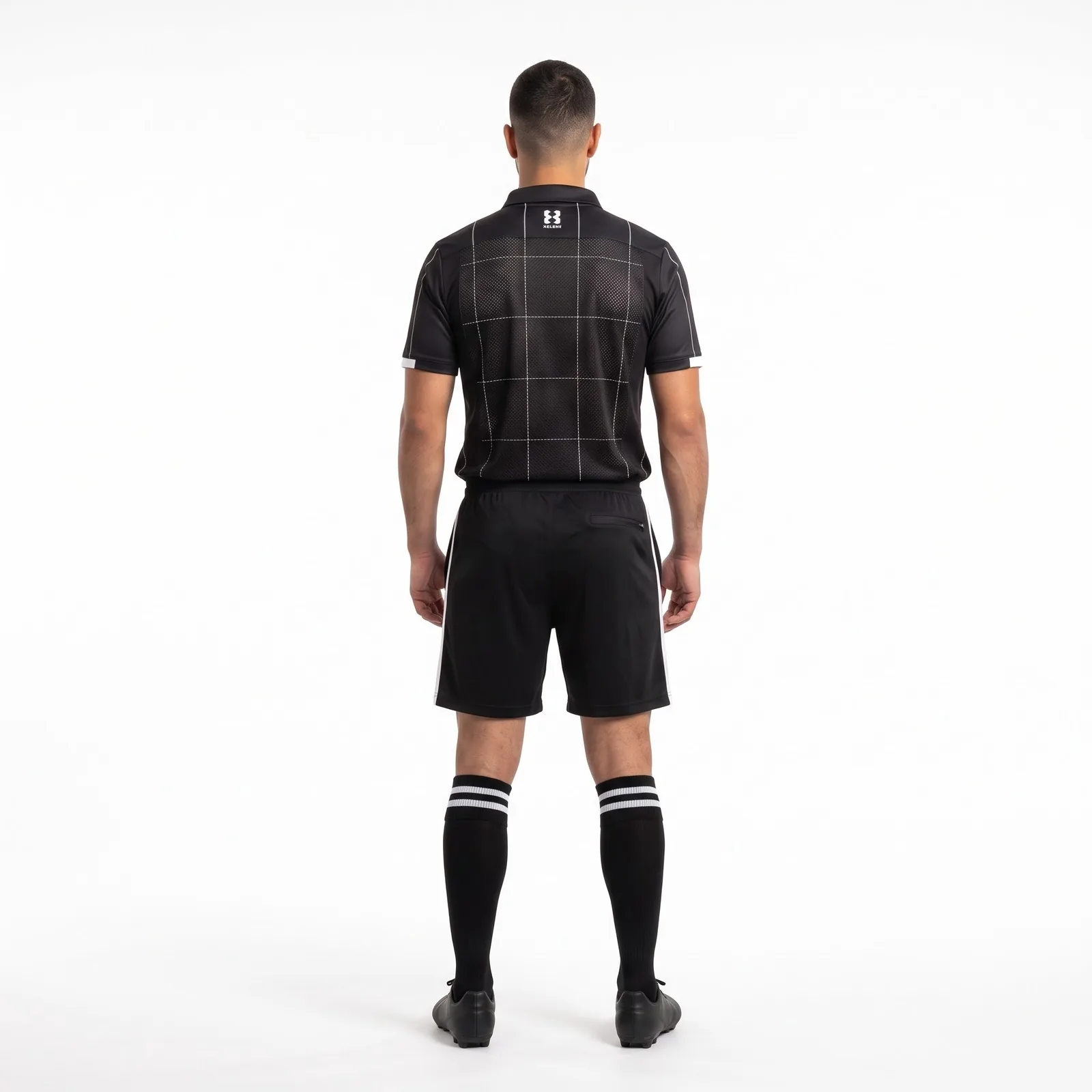 Referee Kit, Sublimated Jersey, Shorts and Socks Polyester Sublimated Zip Pockets Custom Logo OEM Wholesale — back view
