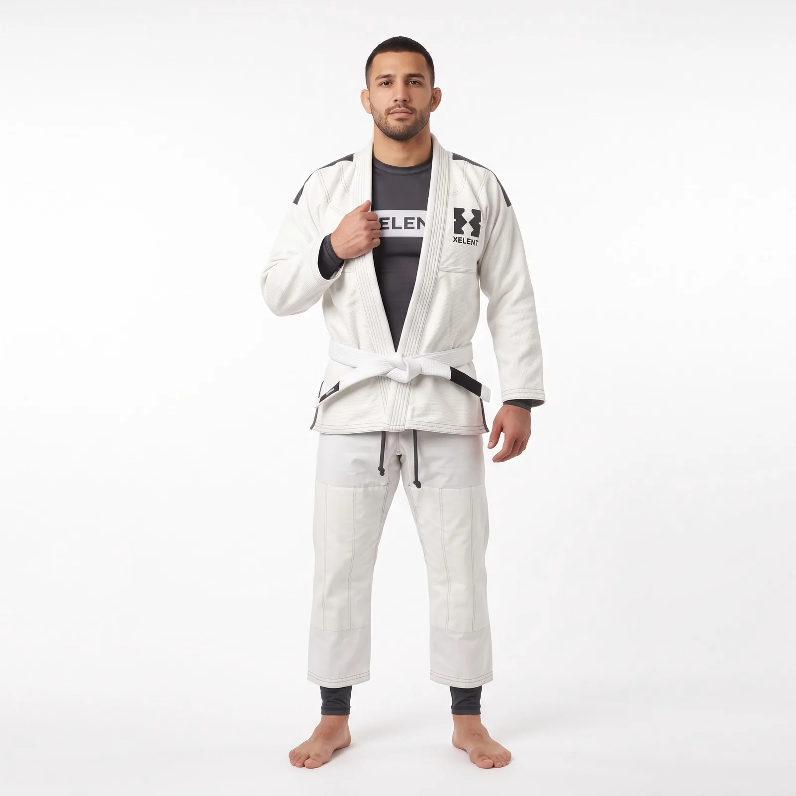 Adult Beginner BJJ Starter Kit Pearl Weave Cotton Sublimated Embroidered Custom Logo OEM Wholesale — front view