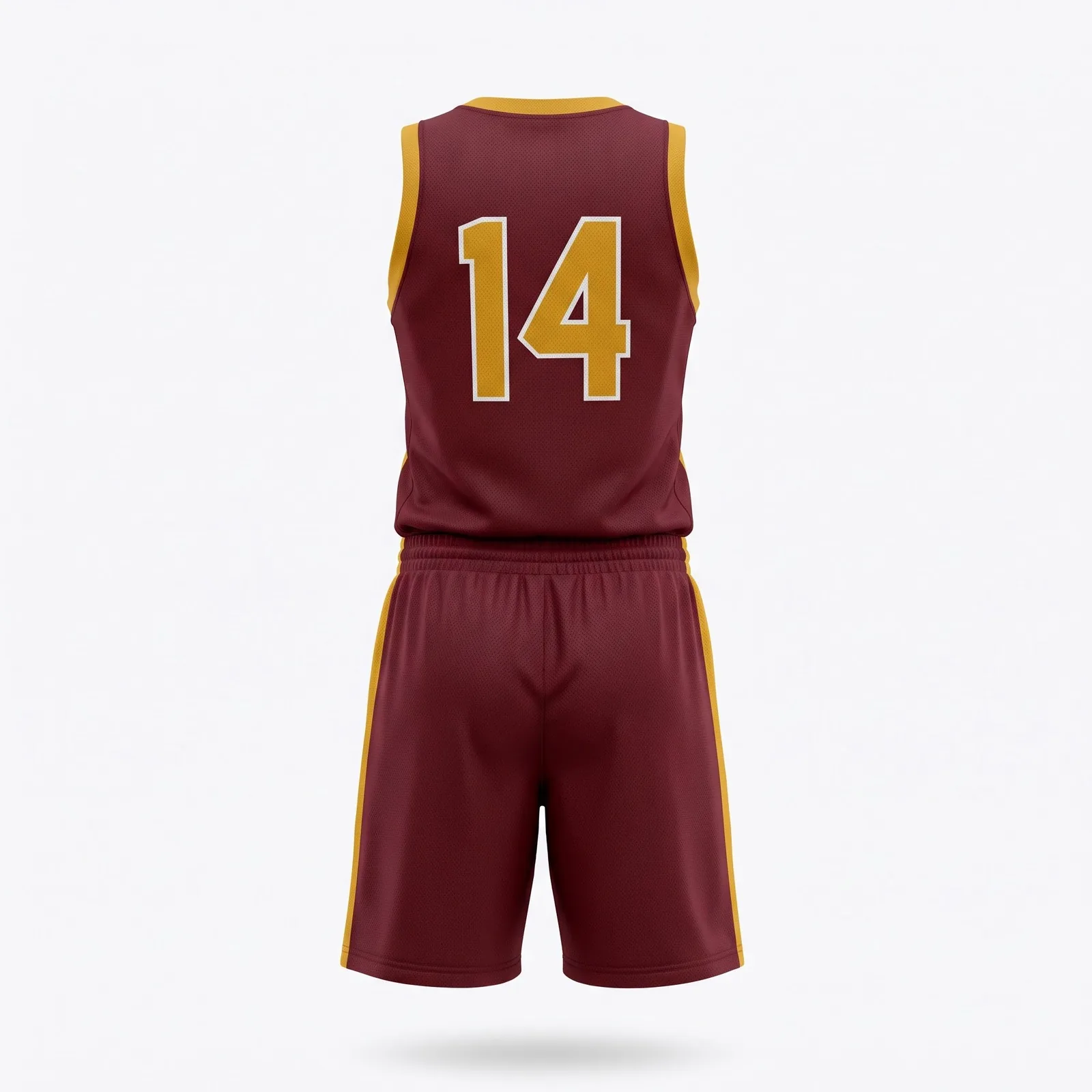 Custom Basketball Uniform Set Women's V-Neck Fitted Jersey and Shorts OEM Wholesale — back view