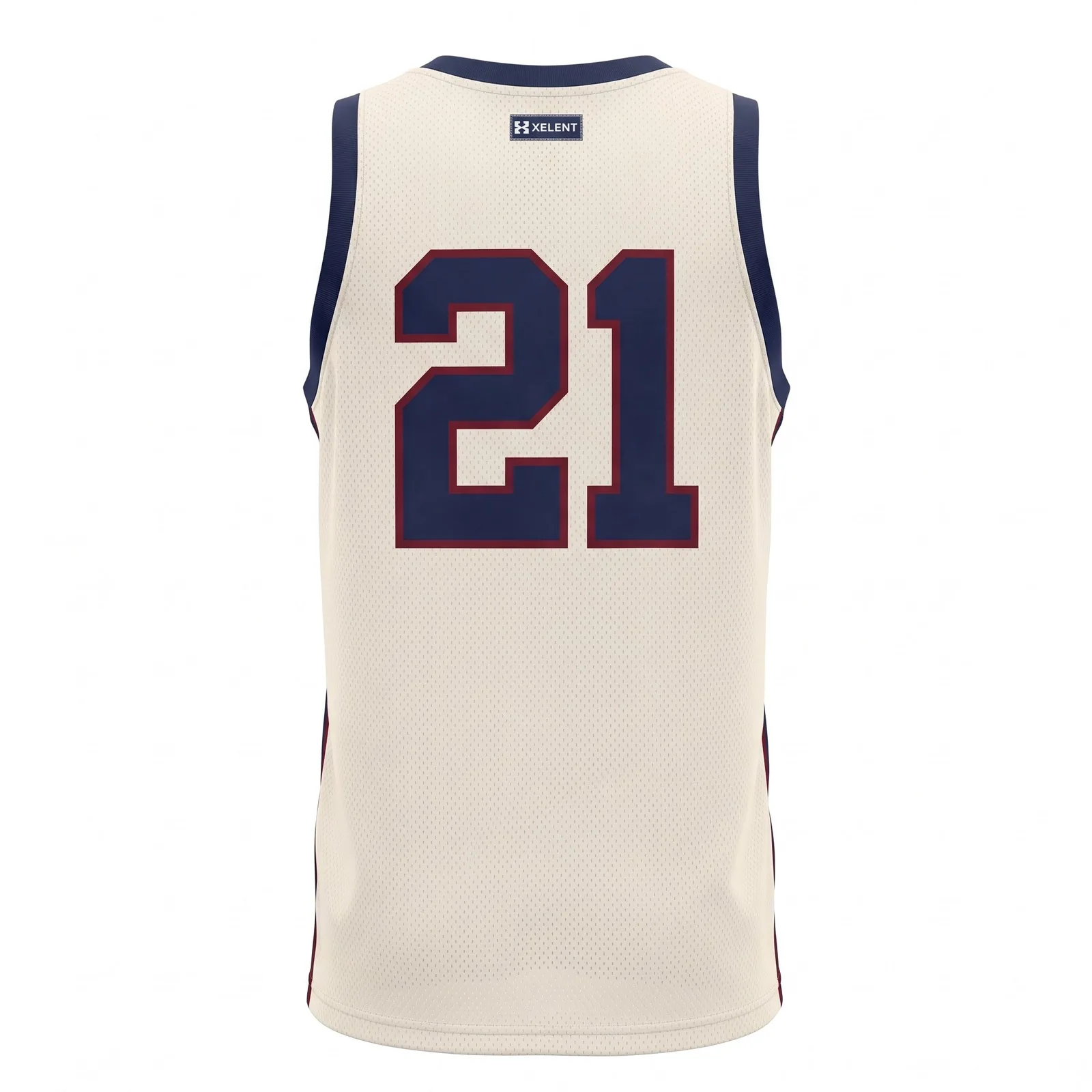 Custom Sublimated Basketball Jersey Cream Heritage Retro Fan Swingman Style Tank OEM — back view