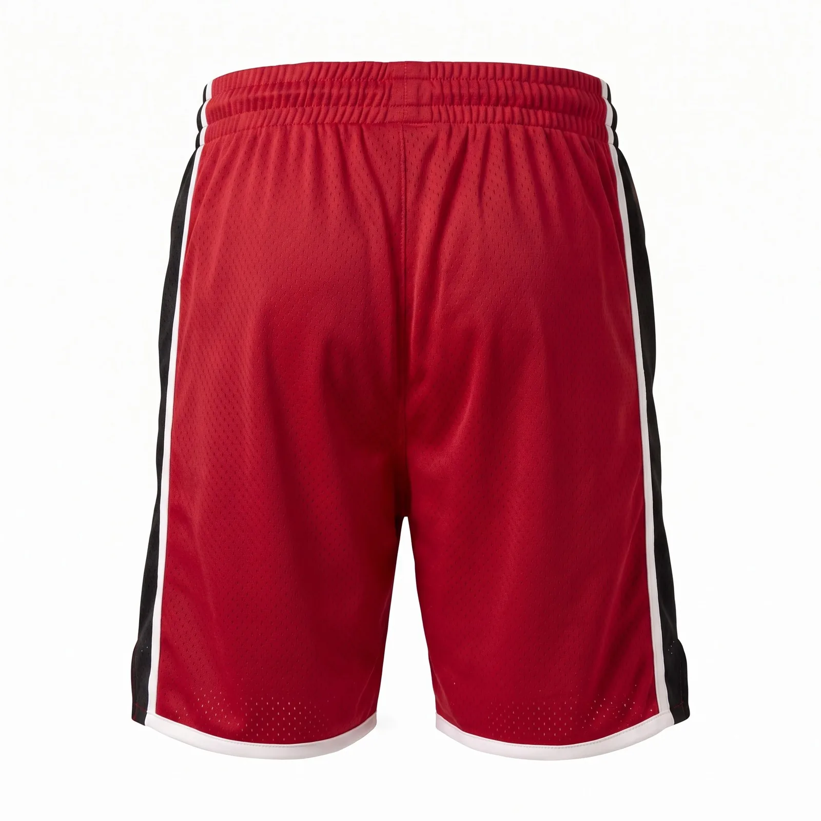 Custom Mesh Shorts 9 Inch Retro Basketball Shorts Eyelet Mesh Side Panel Embroidered OEM Wholesale — back view