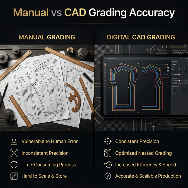 Manual vs CAD Grading Accuracy Infographic