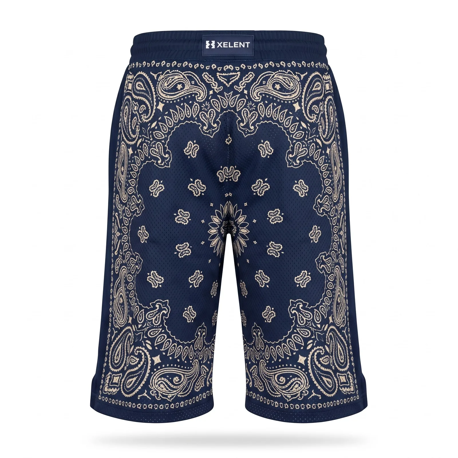 Custom Bandana Print Basketball Mesh Shorts All-Over Paisley Streetwear OEM Wholesale — back view