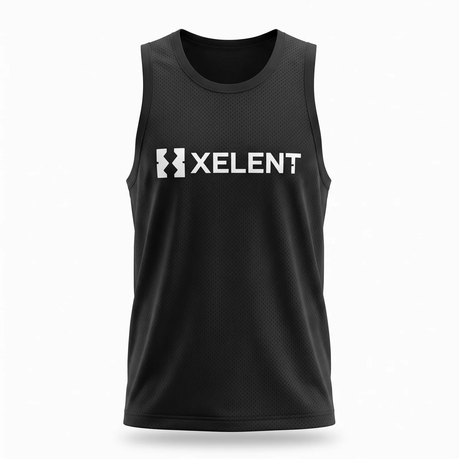 Custom Mesh Layering Basketball Tank Top Streetwear Oversized Mesh Vest OEM Wholesale — front view