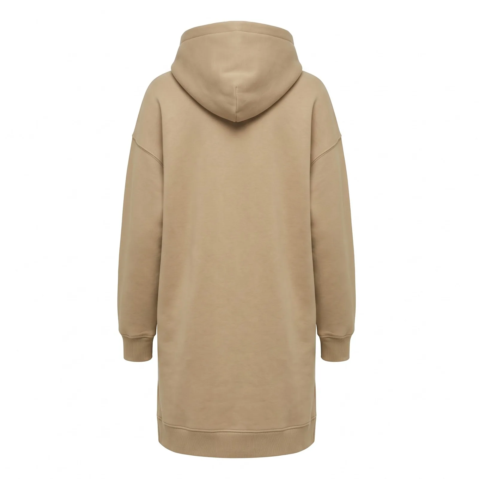 Custom Women Oversized Hoodie Dress 360 GSM Washed Fleece Knee Length Embroidered Cross OEM Wholesale — back view