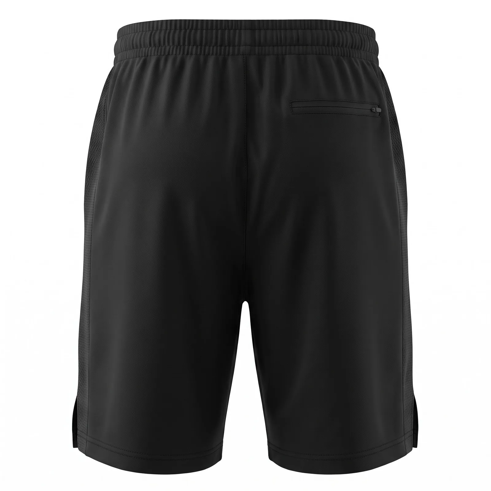 Custom 5 Inch Training Shorts Polyester Mesh Panel Gym Shorts with Liner Zip Pocket OEM Wholesale — back view