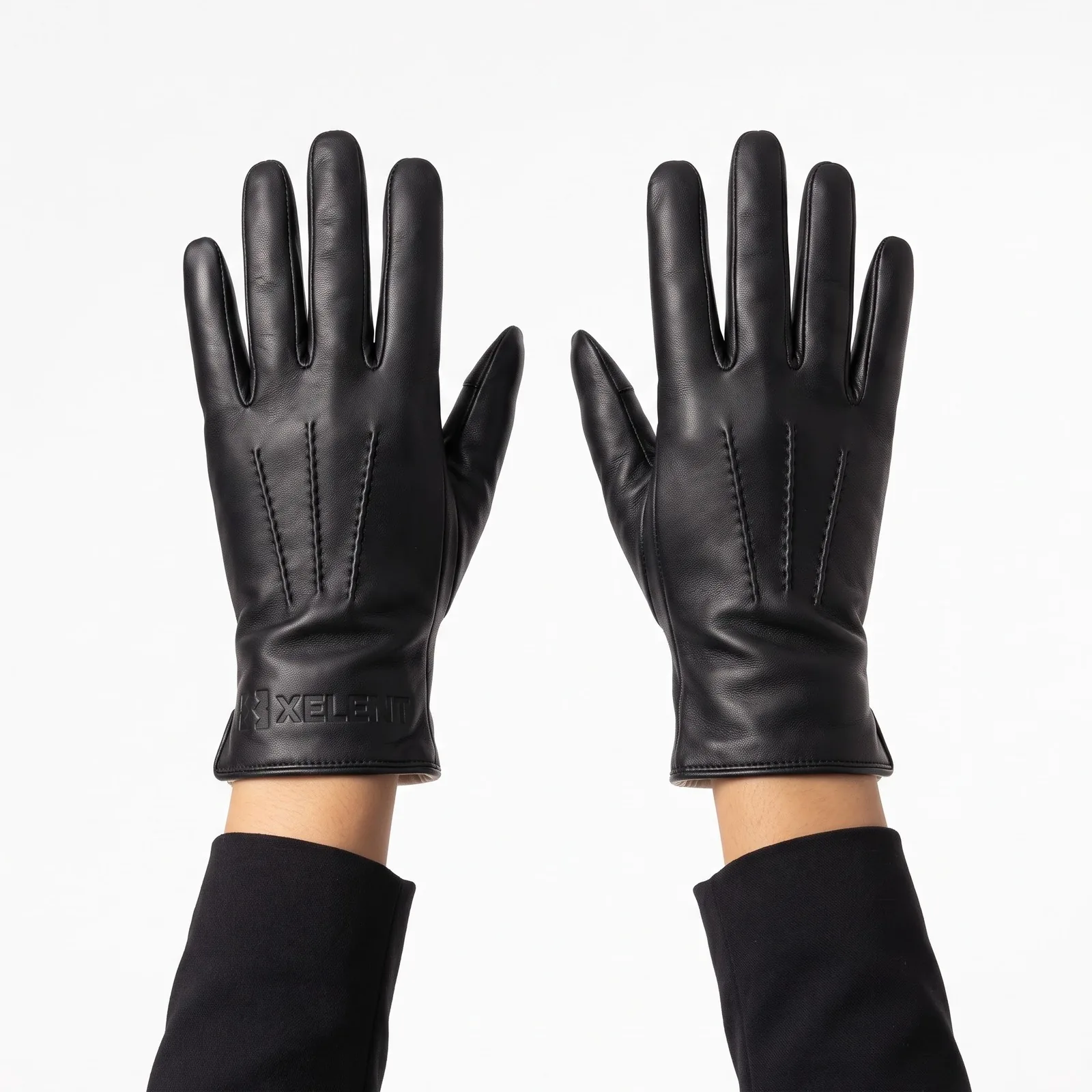 Silk-Lined Lambskin Dress Gloves Lambskin Leather Lined Custom Logo OEM Wholesale — front view