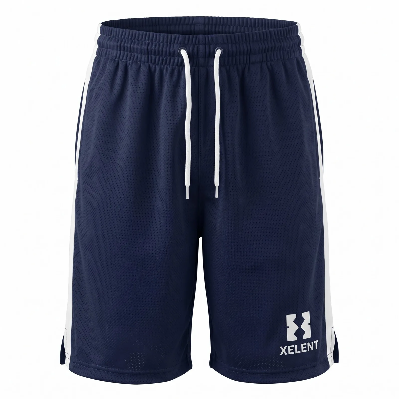 Custom Basketball Game Shorts Mesh Team Shorts with Side Stripe OEM Wholesale — front view