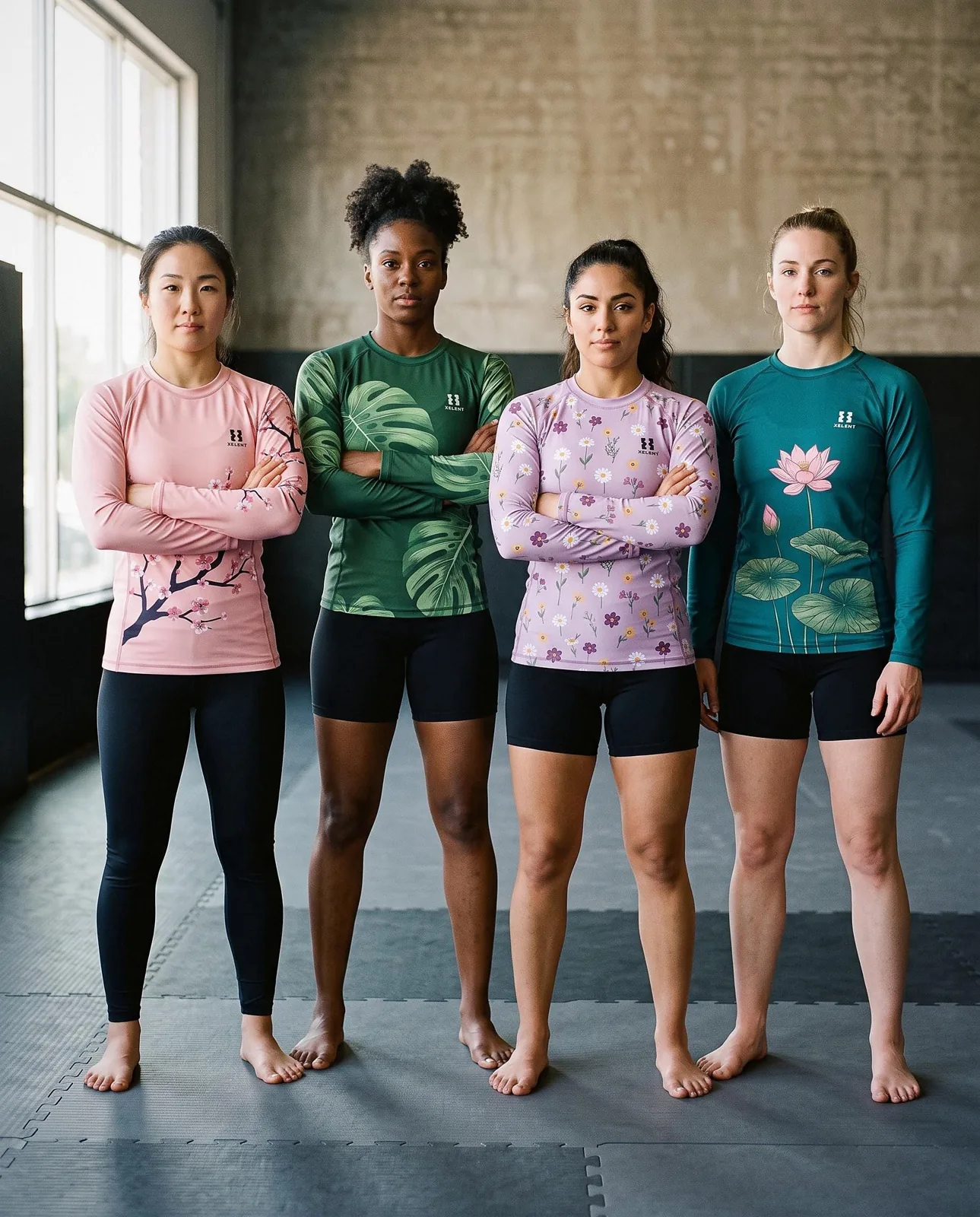 Womens BJJ Rashguard Collection, Sublimated Custom BJJ Rash Guard, Wholesale OEM MMA Compression Shirt — back view