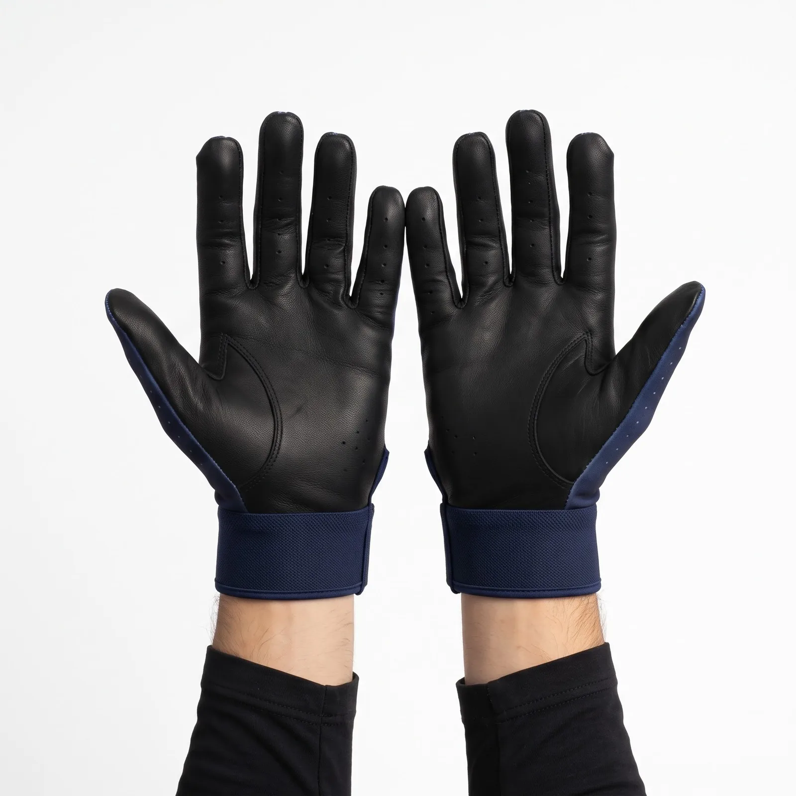 Hybrid Batting Gloves Goatskin Leather Sublimated Custom Logo OEM Wholesale — back view