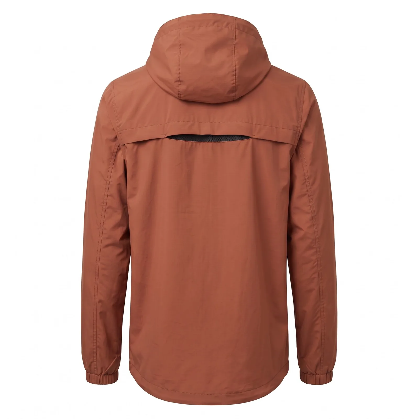 Custom Wind Shell Jacket Packable Nylon Ripstop Hooded Mesh Lined Vented Outdoor Jacket OEM Wholesale — back view