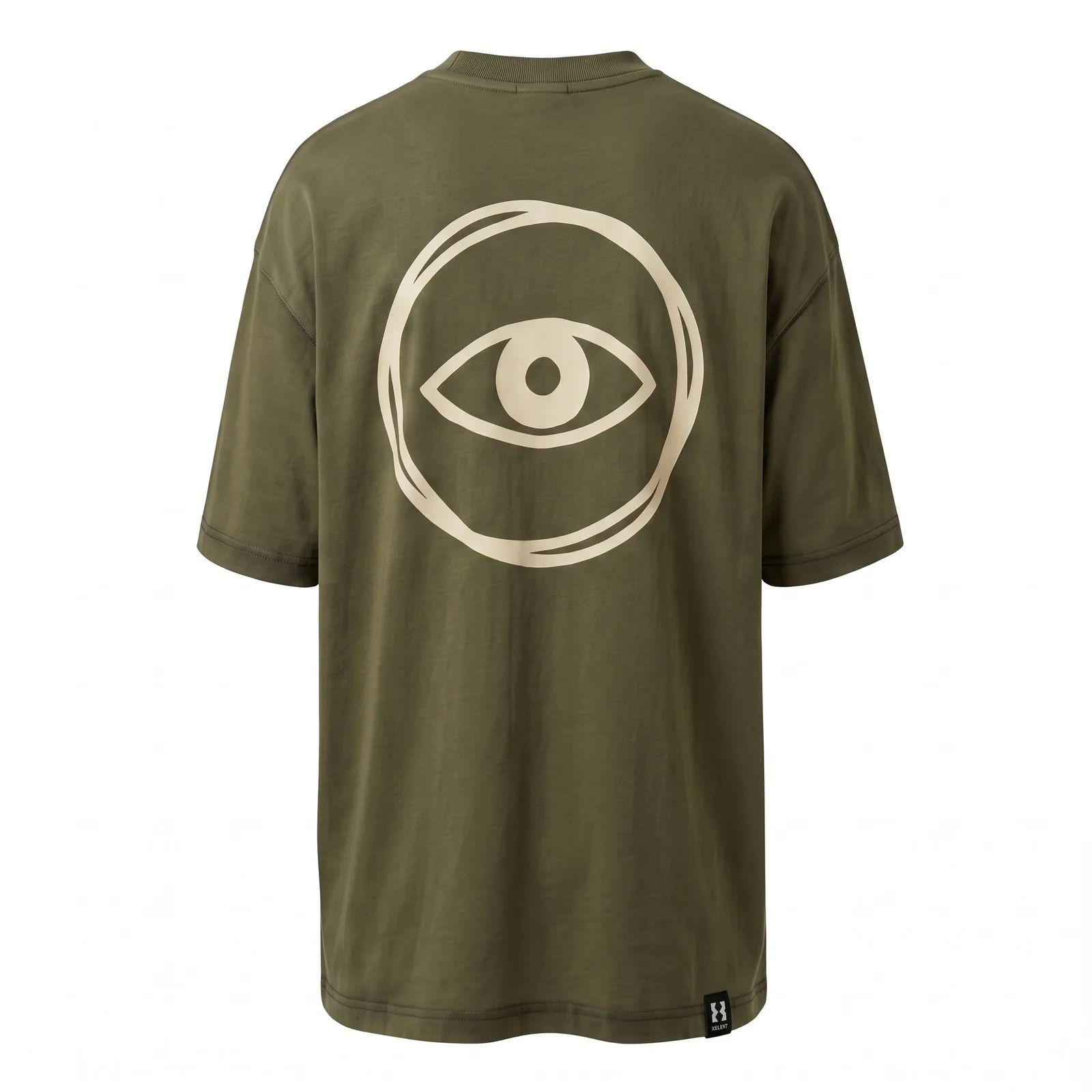 Custom Boxy Tee 300 GSM Pigment Washed Heavyweight Cotton Skate T Shirt Back Print Streetwear OEM Wholesale — back view