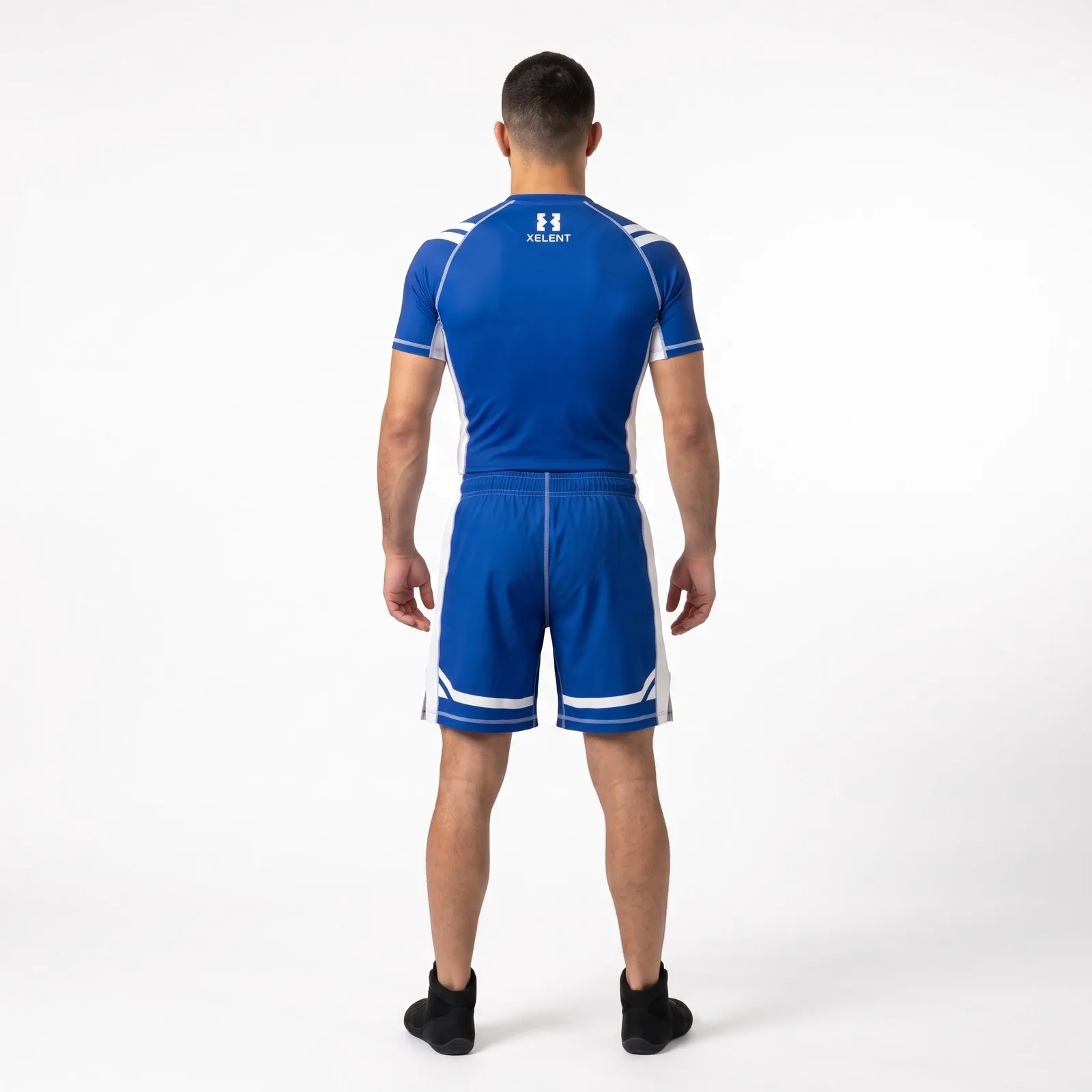 Two-Piece Wrestling Uniform Stretch Sublimated Stretch Custom Logo OEM Wholesale — back view