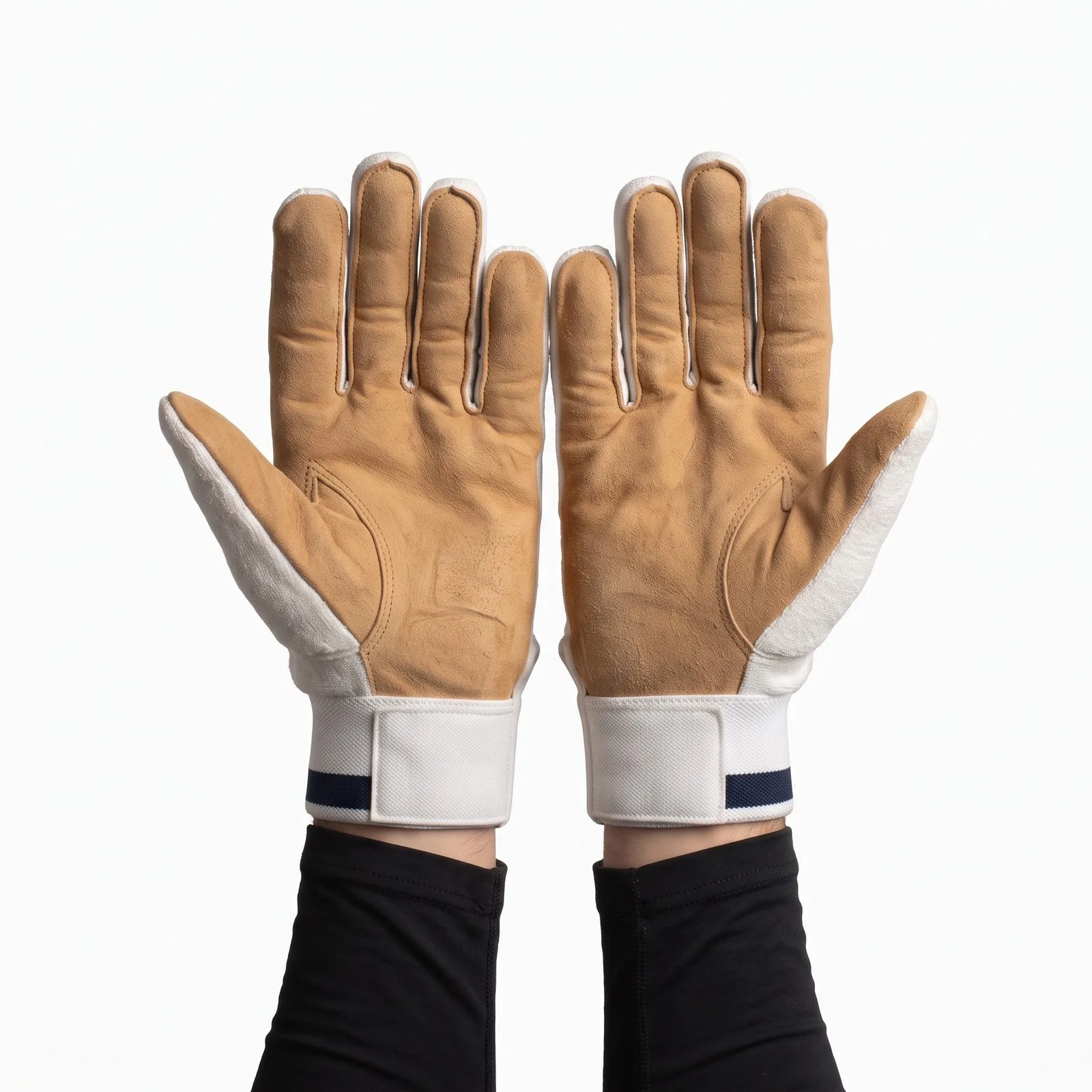 Cricket Inner Gloves Goatskin Leather Embroidered Custom Logo OEM Wholesale — back view