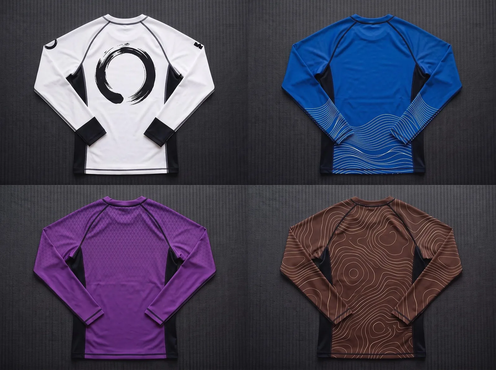 Ranked BJJ Rashguard Collection, Sublimated Custom BJJ Rash Guard, Wholesale OEM MMA Compression Shirt — back view