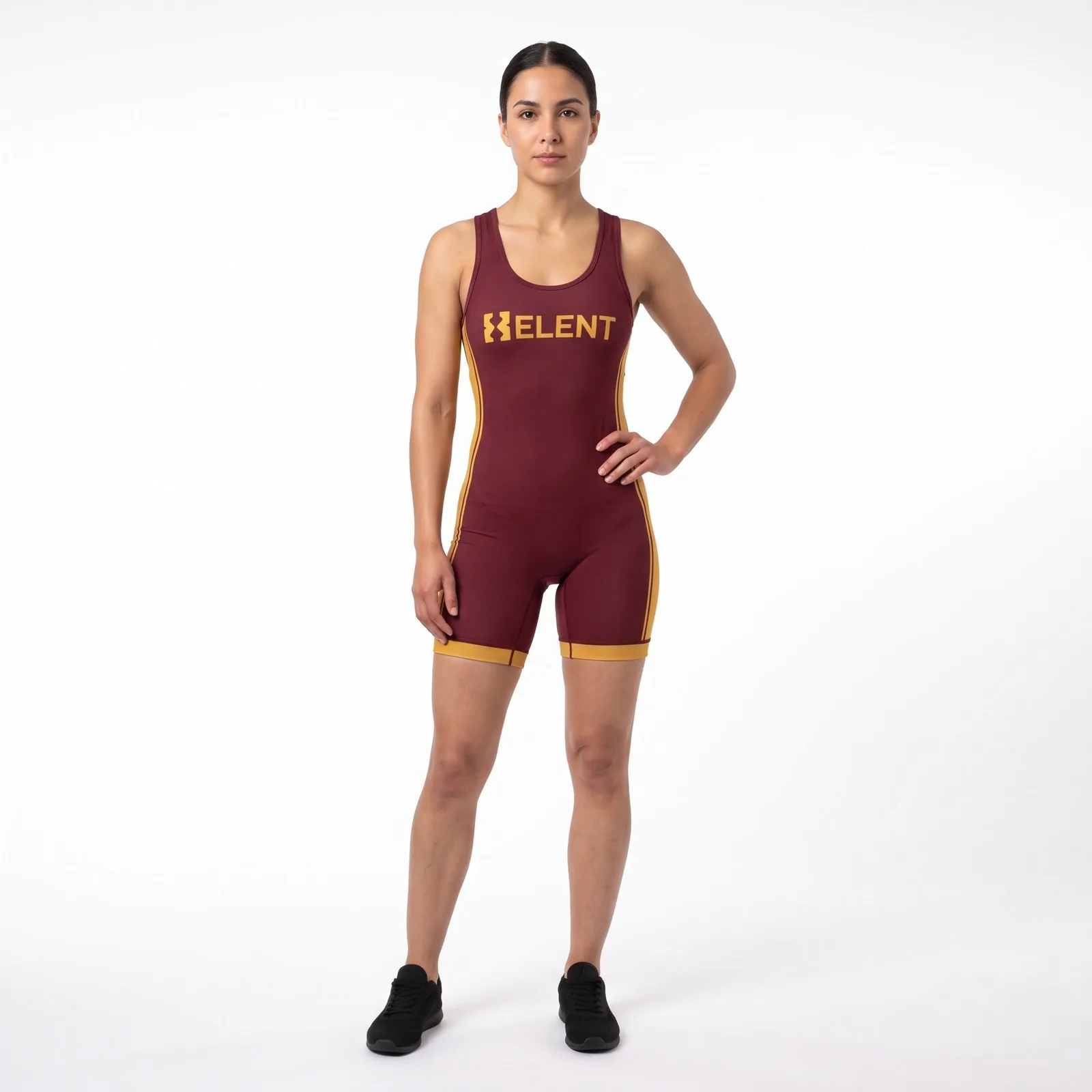 Women's Wrestling Singlet Stretch Sublimated Custom Logo OEM Wholesale — front view