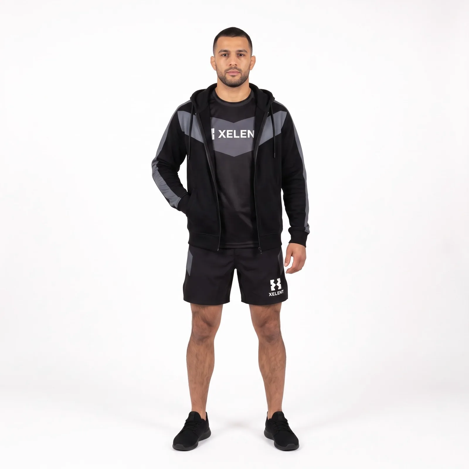 MMA Walkout Kit Fleece Sublimated Zip Hooded Custom Logo OEM Wholesale — front view