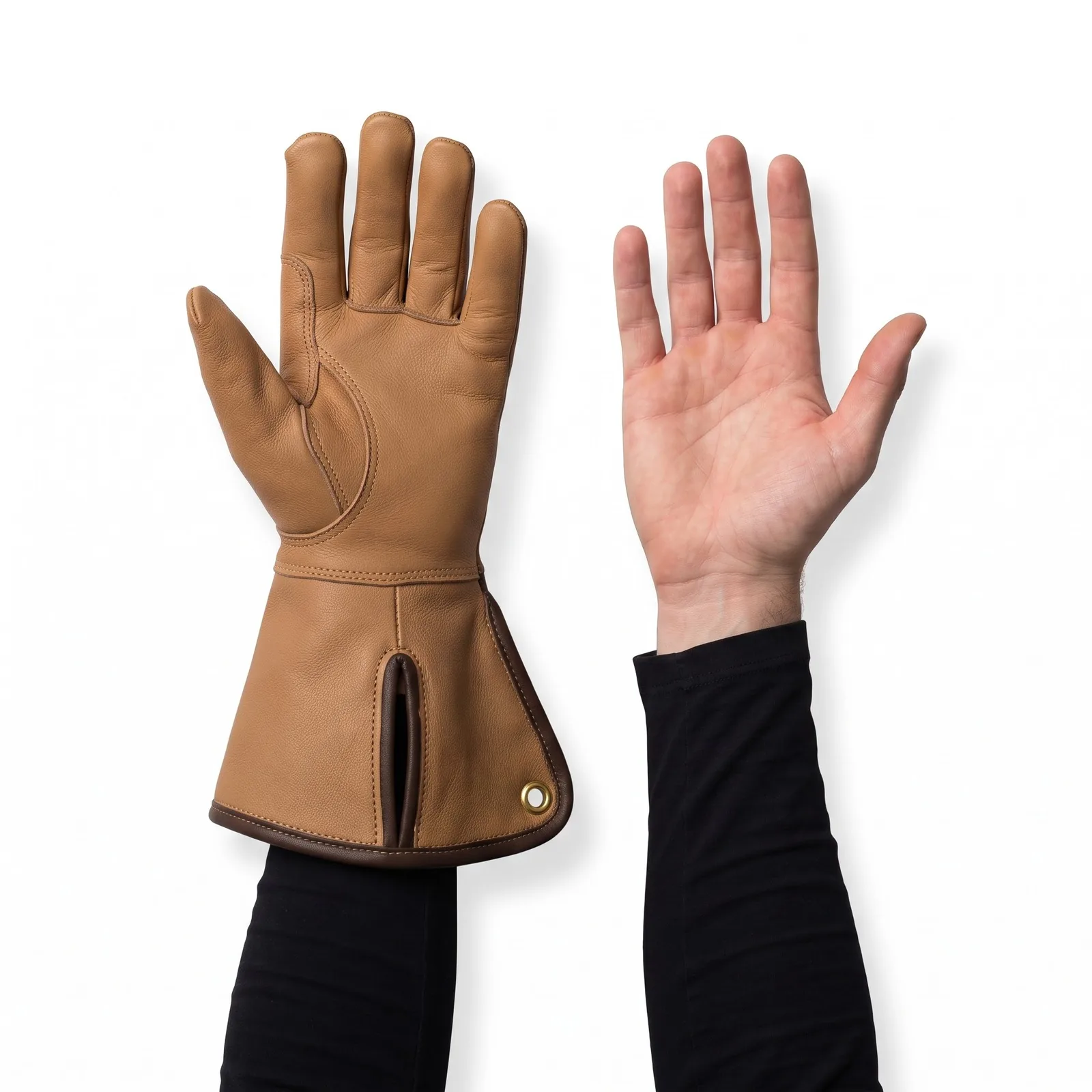 Falconry Gauntlet Cowhide Leather Custom Logo OEM Wholesale — back view