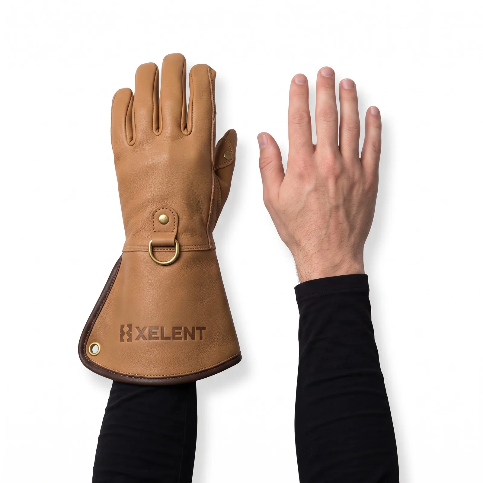 Falconry Gauntlet Cowhide Leather Custom Logo OEM Wholesale — front view